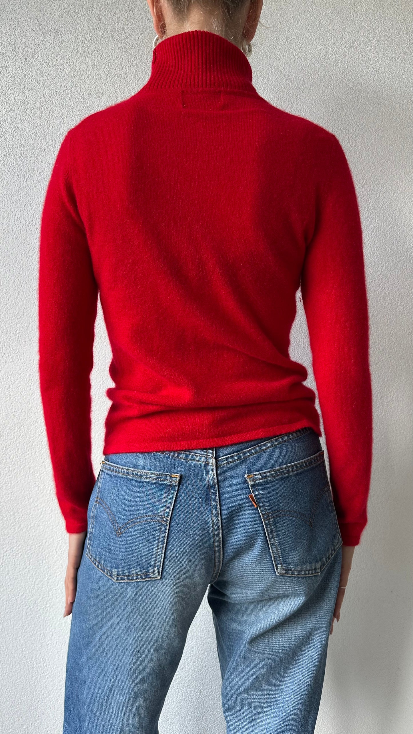 stable red cashmere turtle neck
