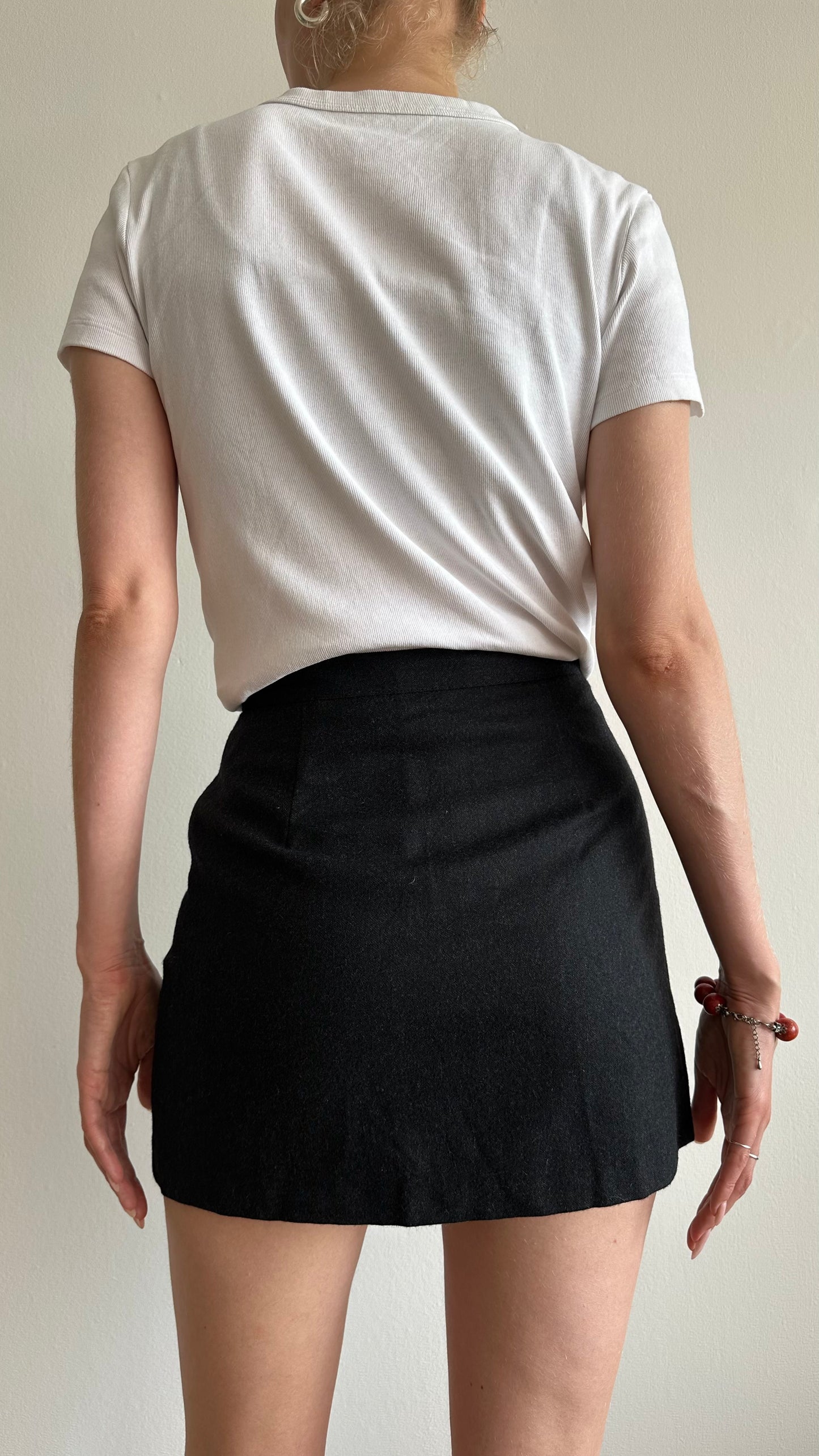 vintage mini skirt dark grey