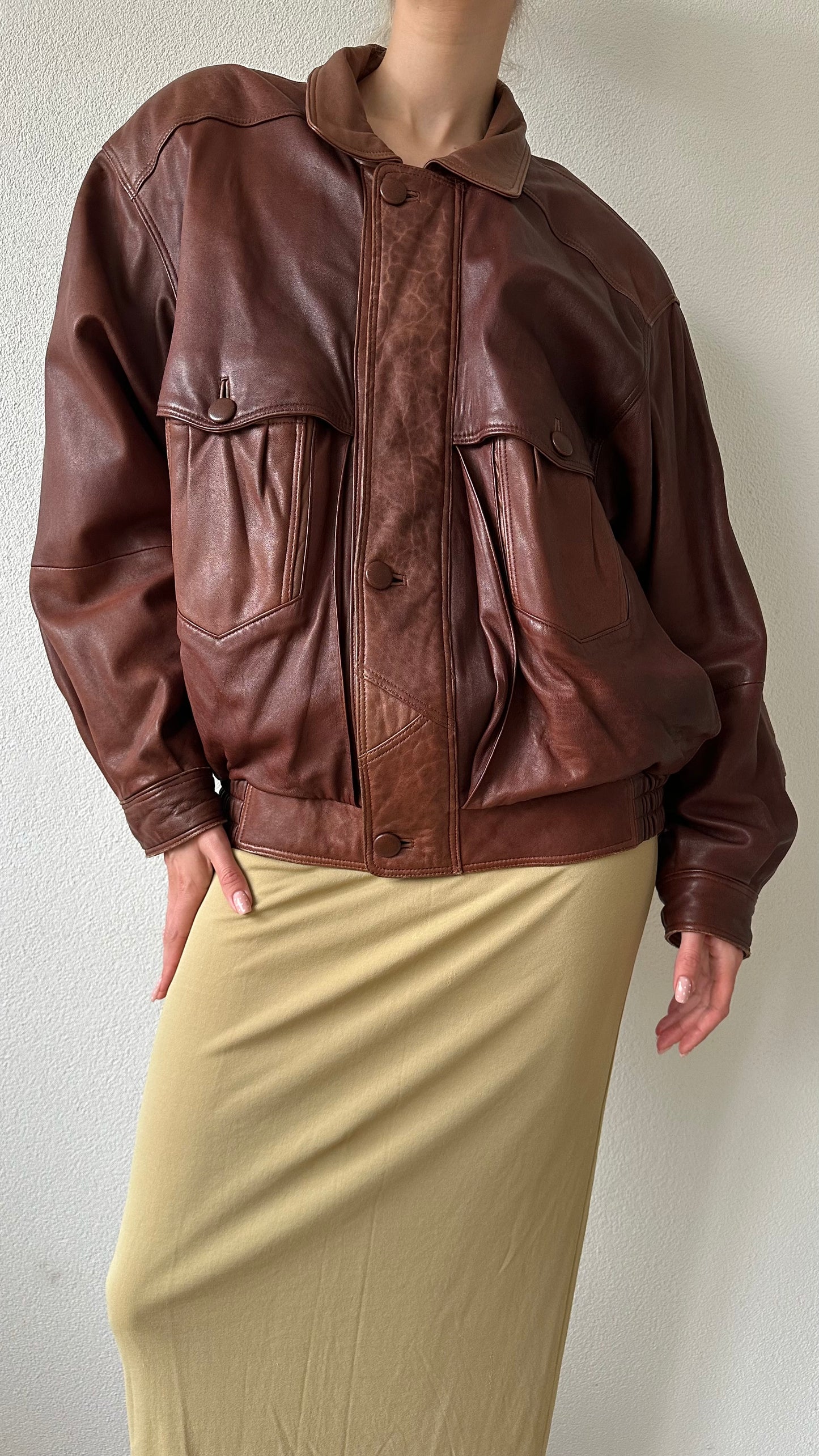vintage brown oversized bomberjacket