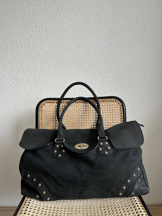 black leather weekend bag muldooney’s