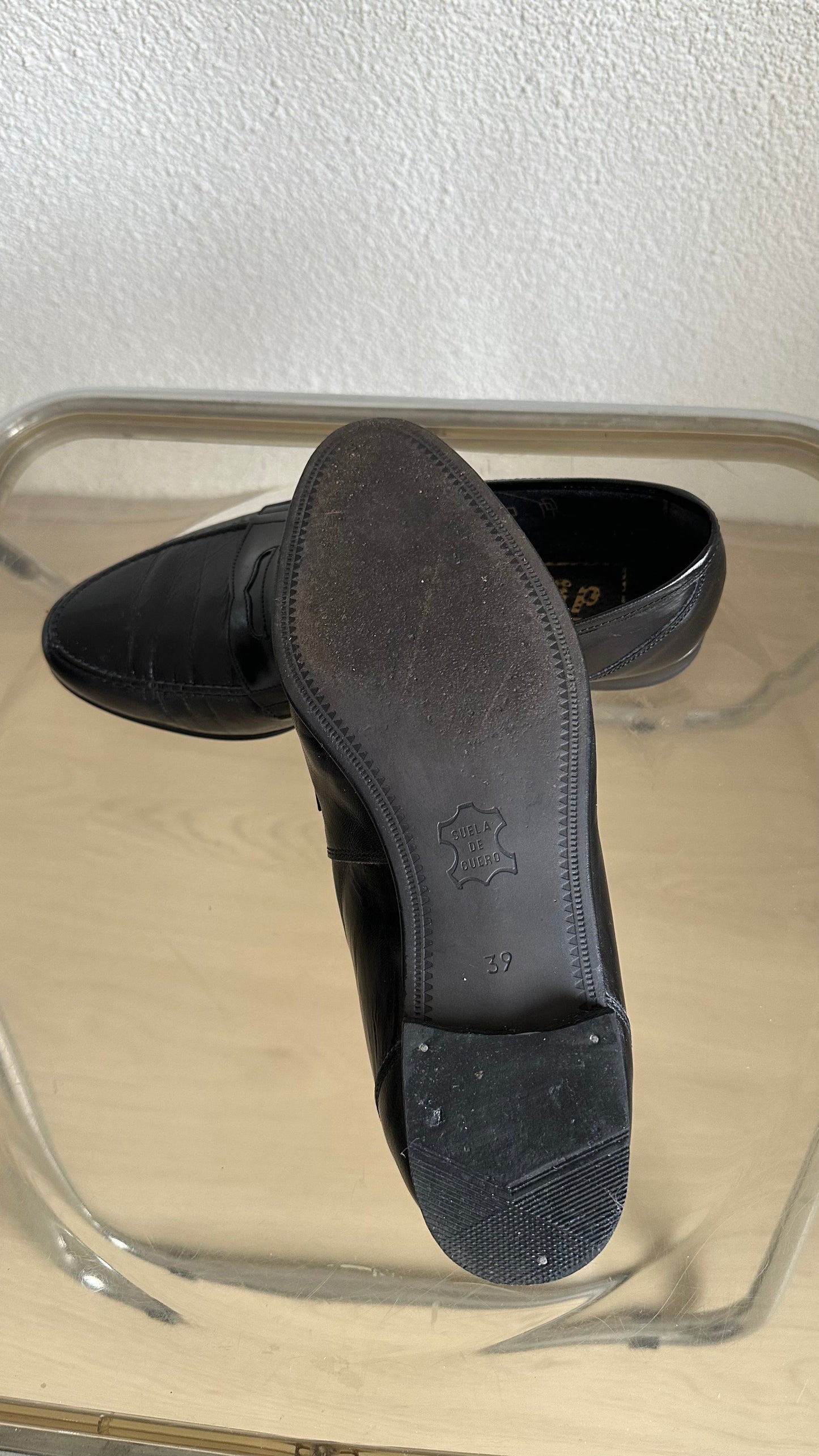classic black leather penny loafers