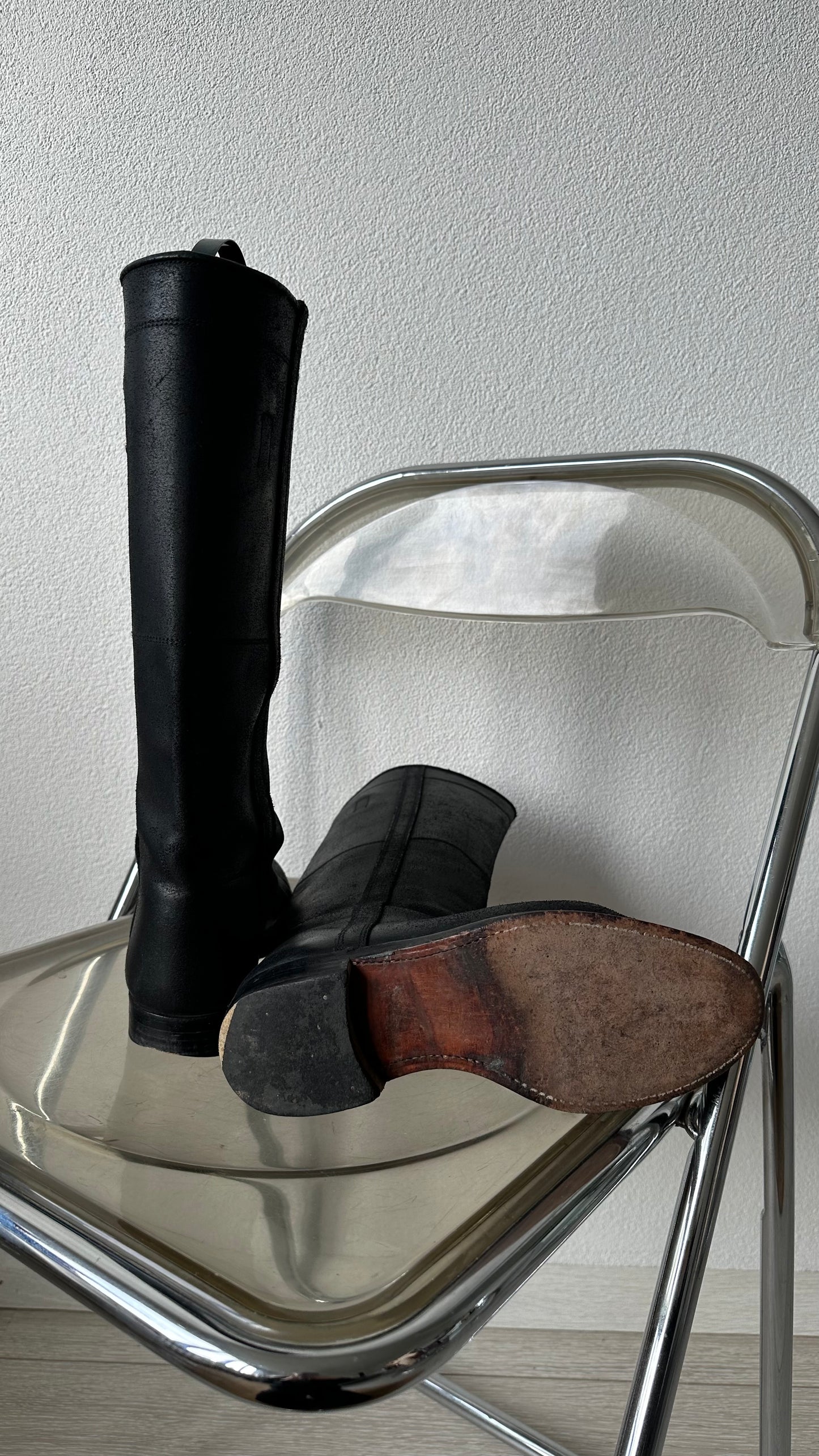 black leather boots (size 38)