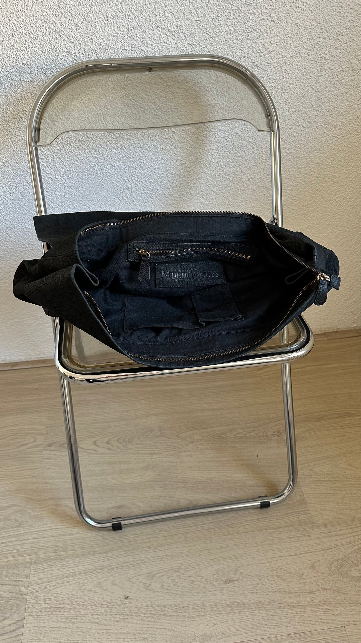leather black oversized Muldoonys bag