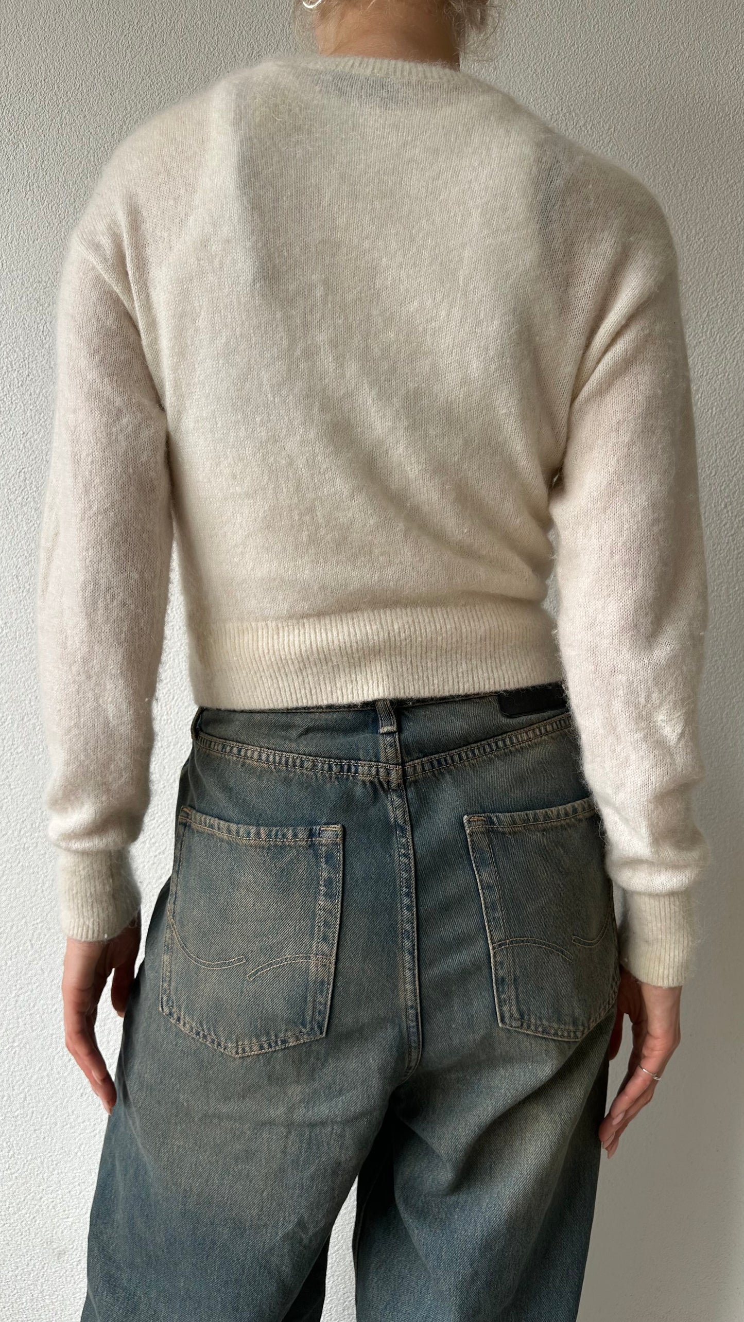 Off-white cashmere button up cardigan