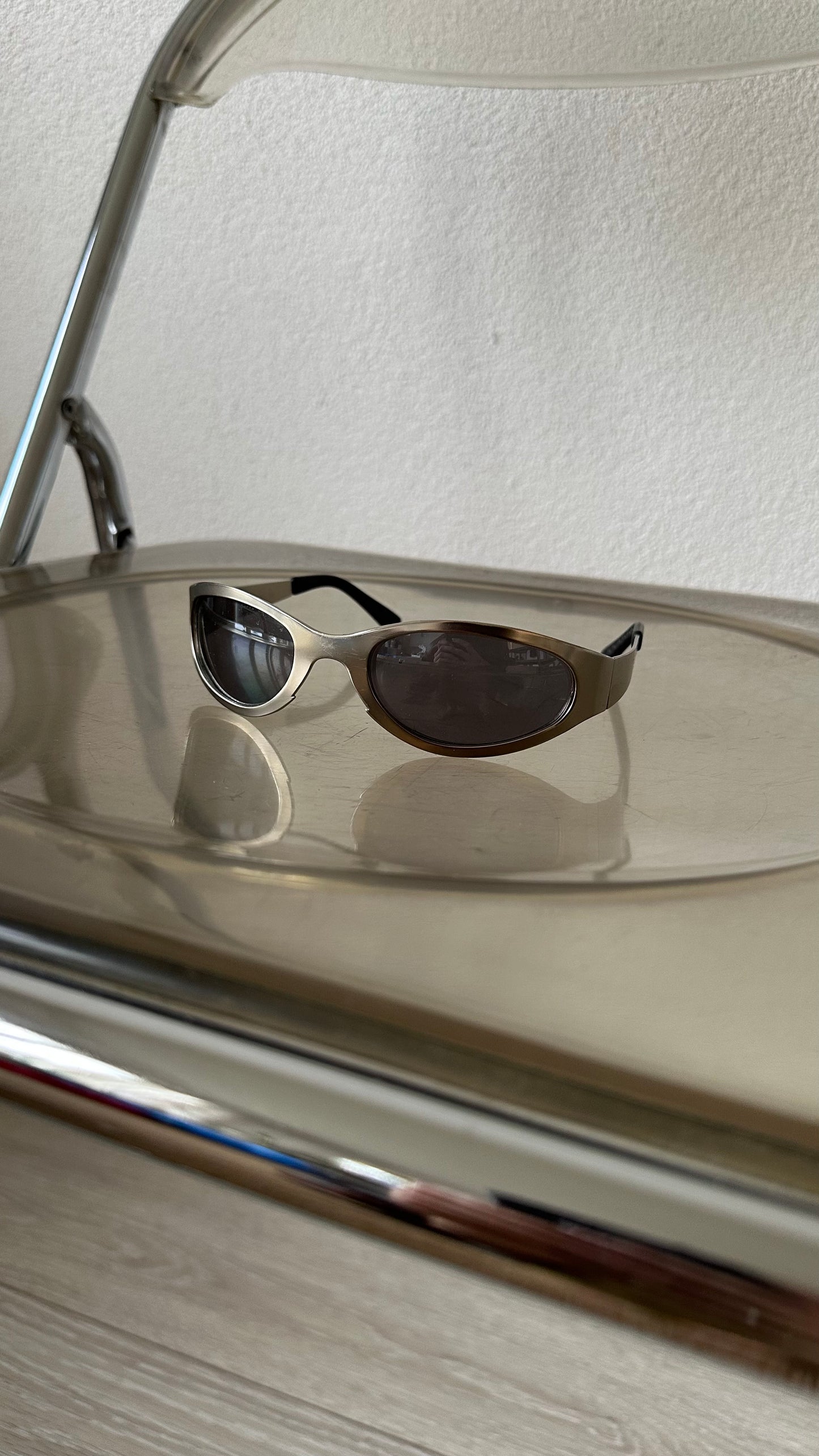 Y2K silver metal sunglasses