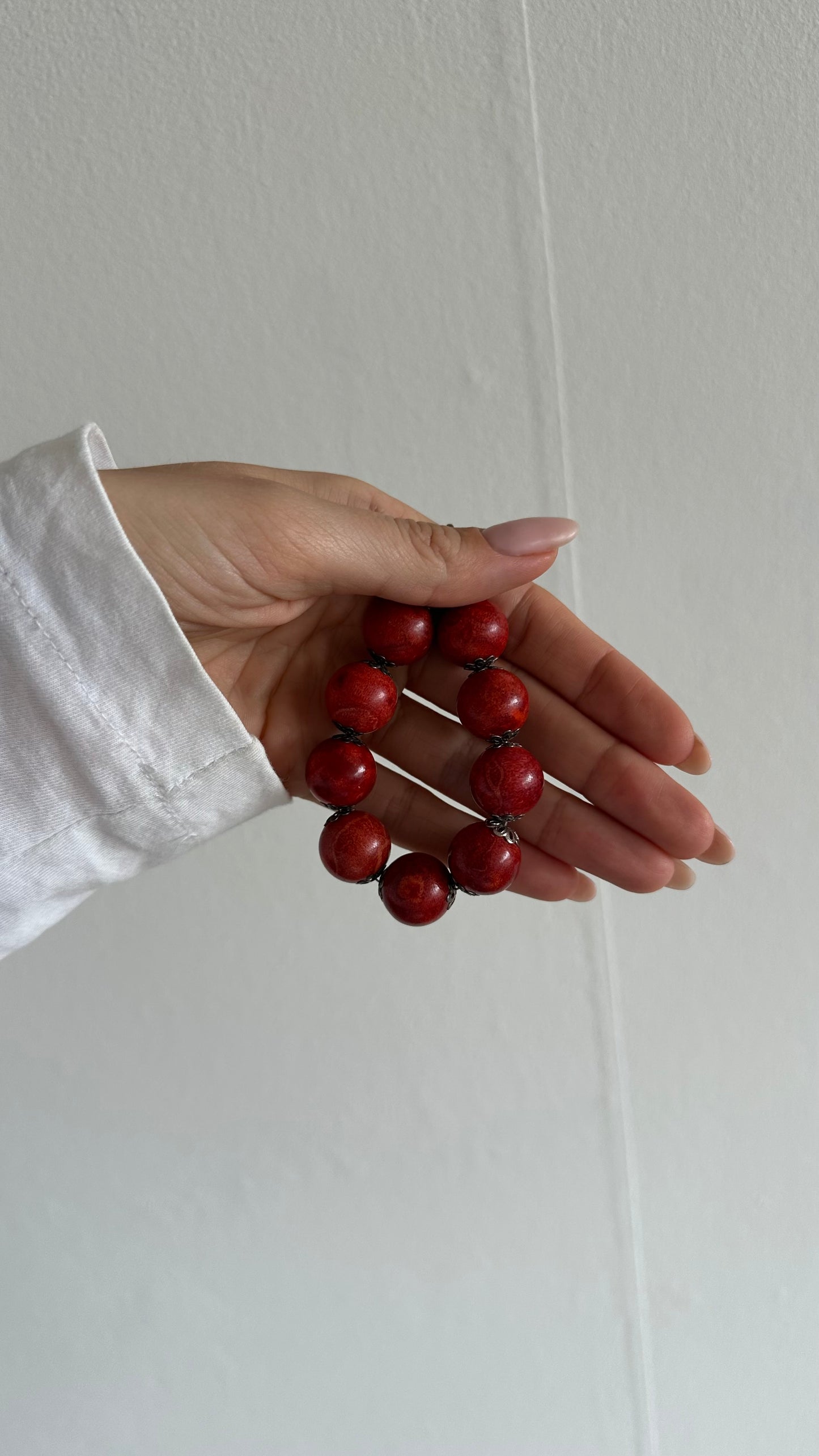 red foam coral gemstone bracelet