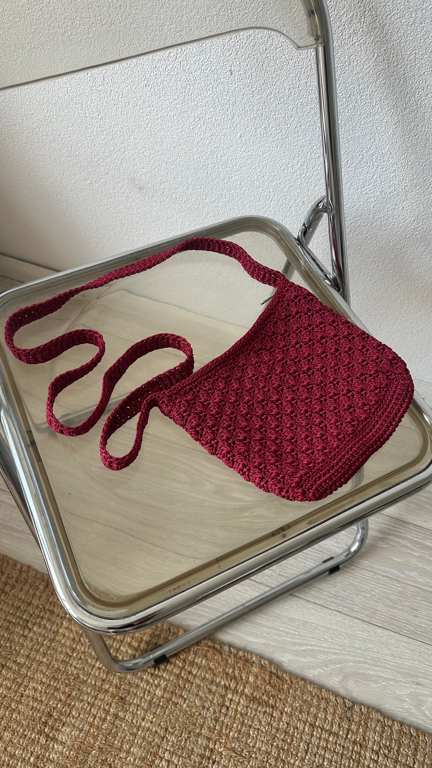 red burgundy crossbody bag with zip closure preloved find