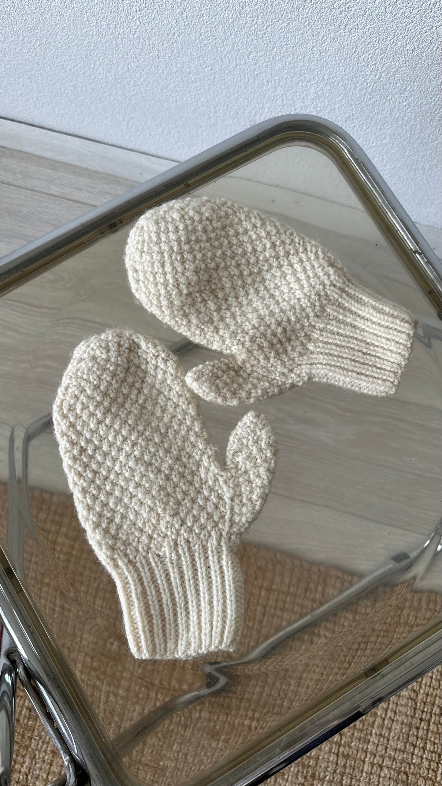 wool offwhite handmade mittens