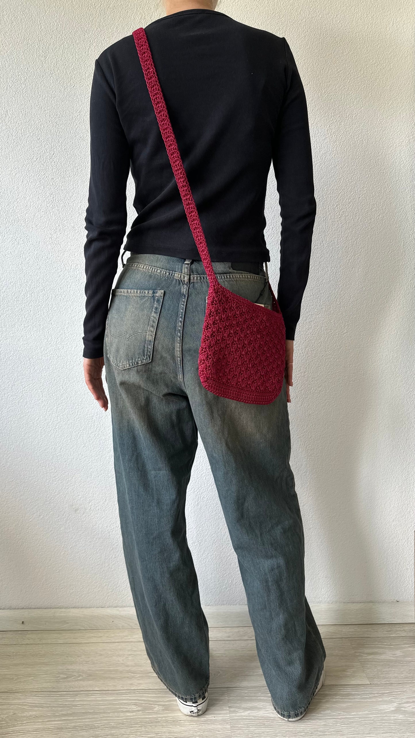 red burgundy crossbody bag with zip closure preloved find