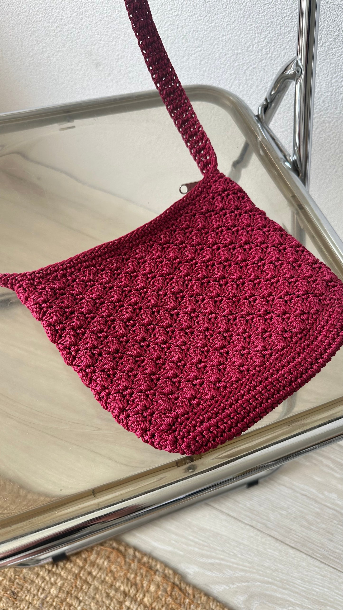 red burgundy crossbody bag with zip closure preloved find