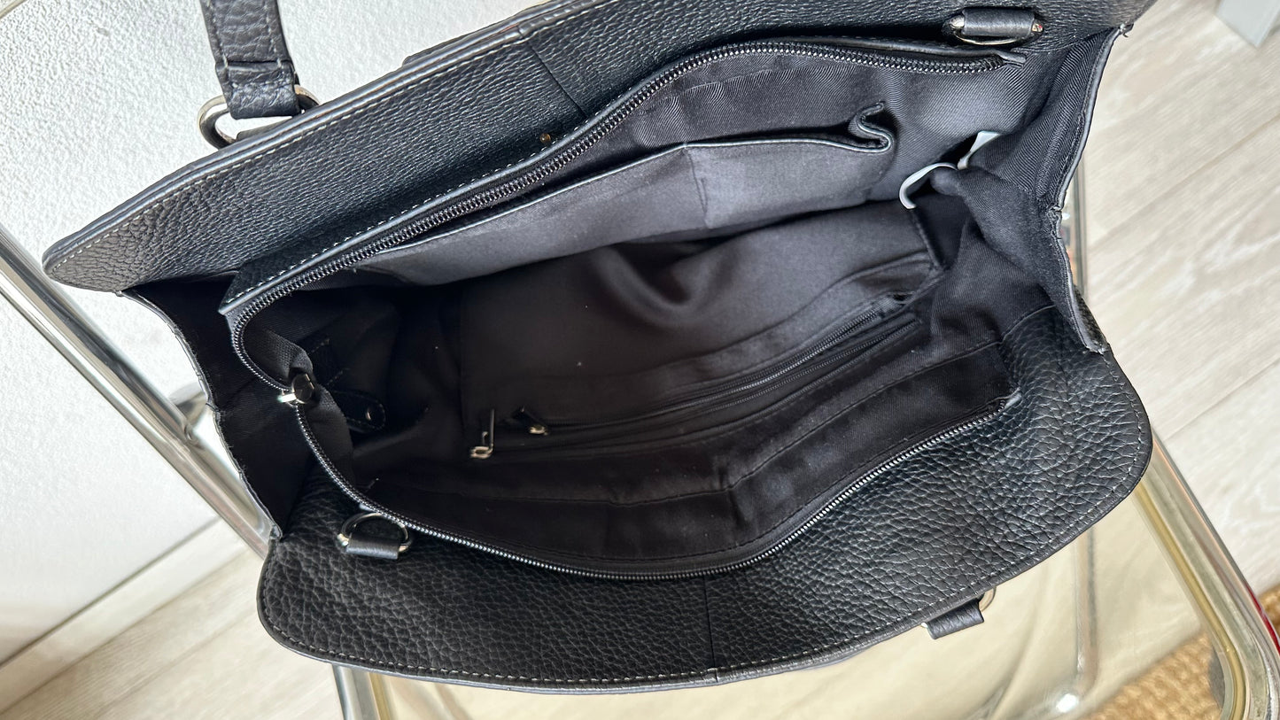 black soft leather bag handbag