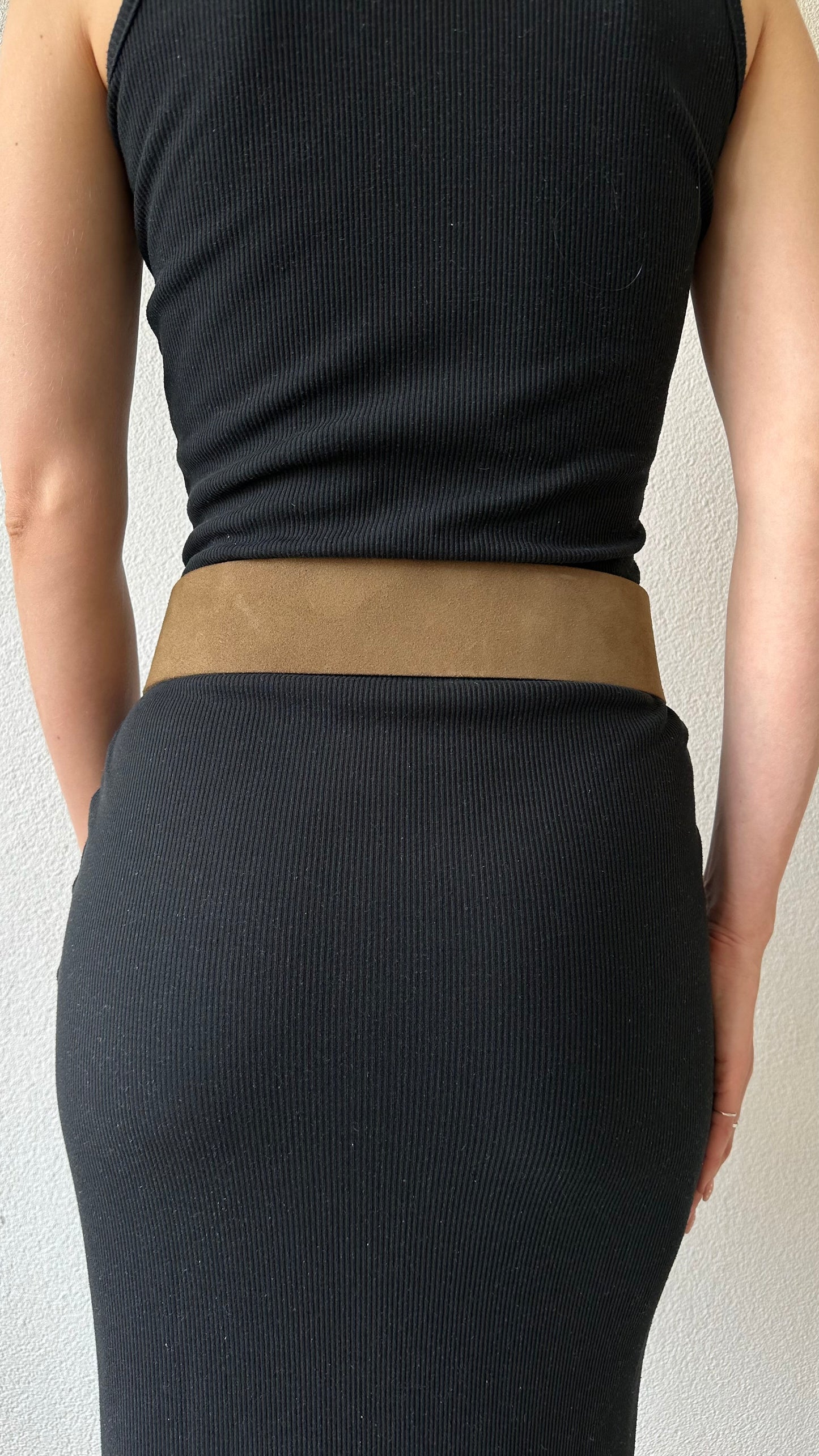 suede statement buckle belt