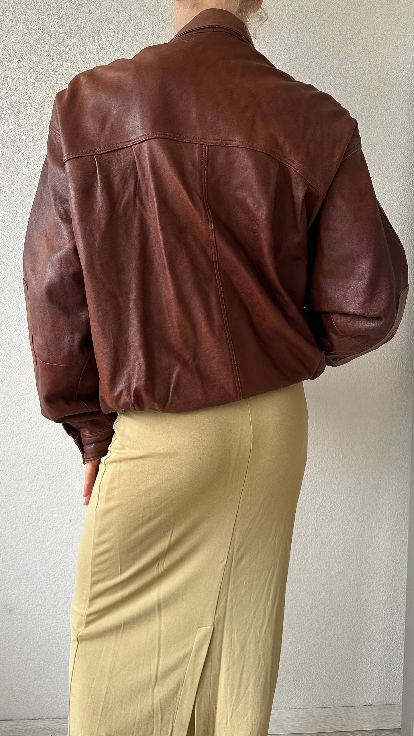 vintage brown oversized bomberjacket