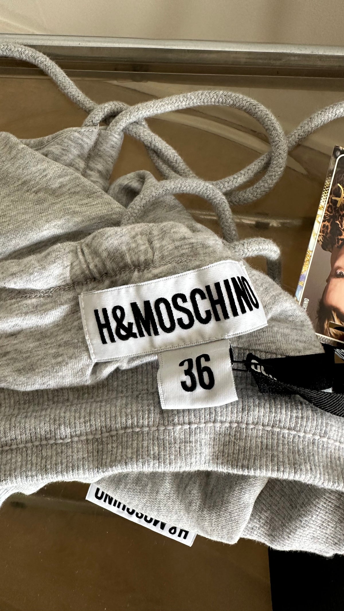 grey h&m moschino sweat top