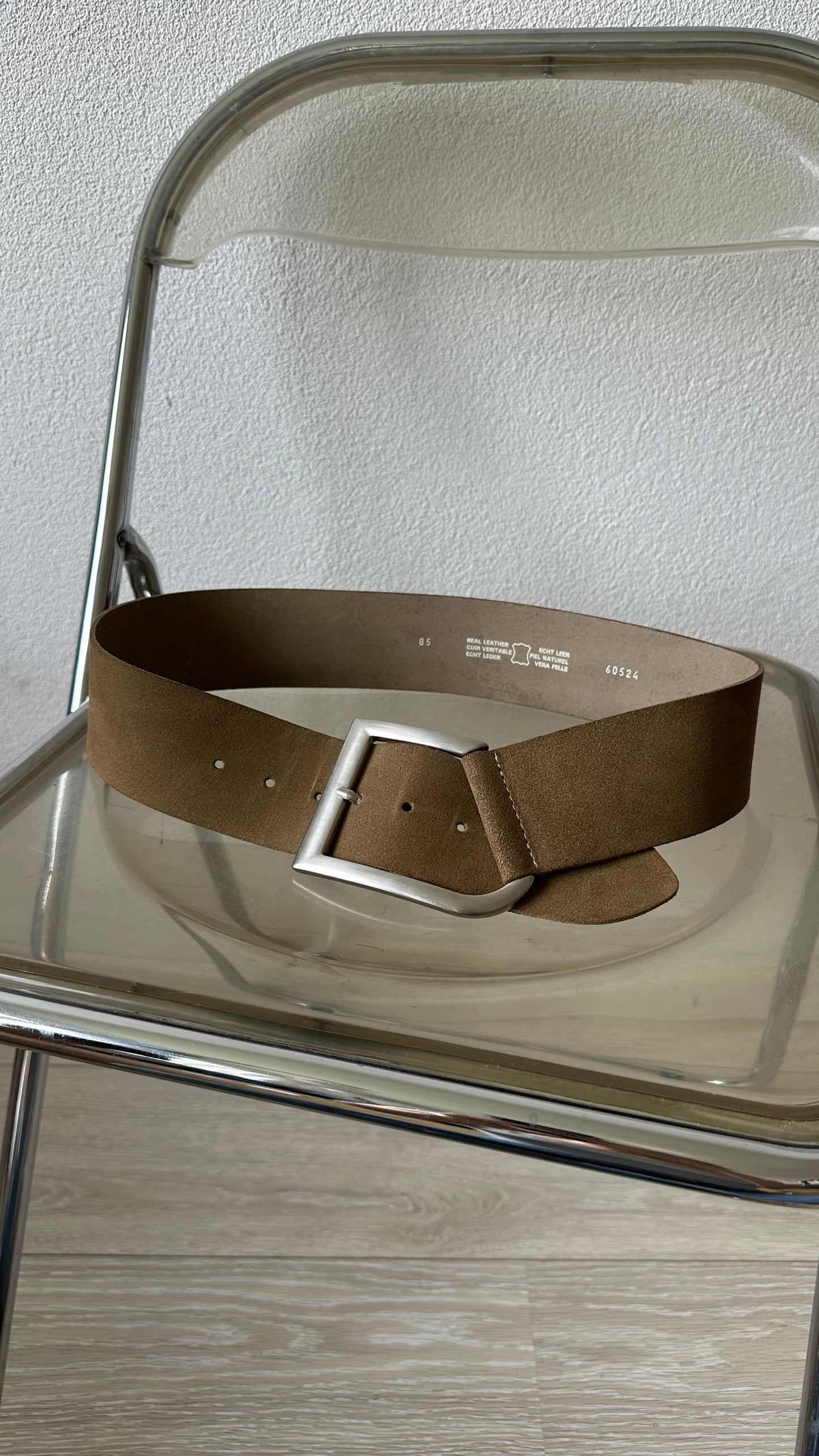 suede statement buckle belt