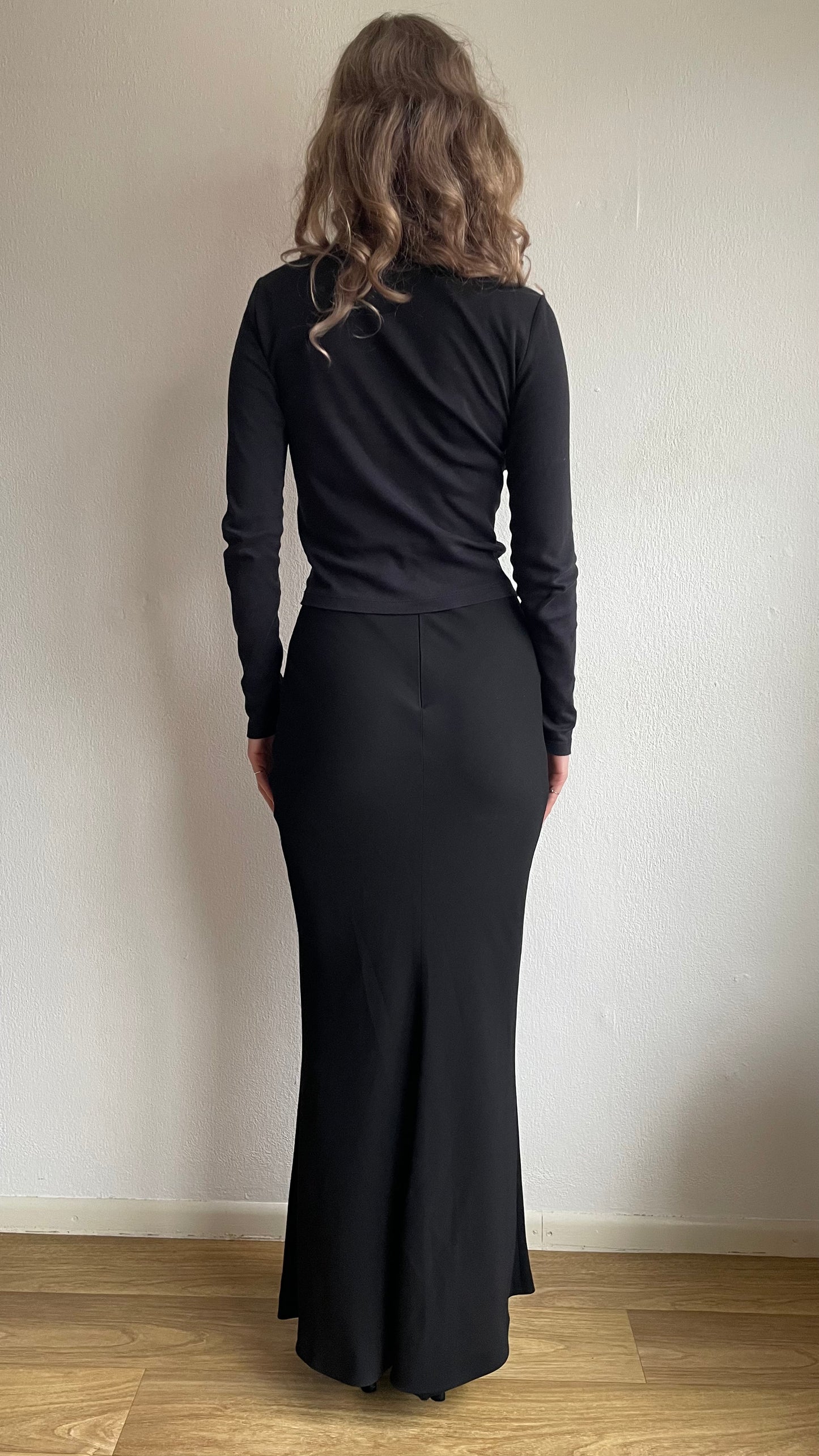 jean paul gaultier black maxi skirt