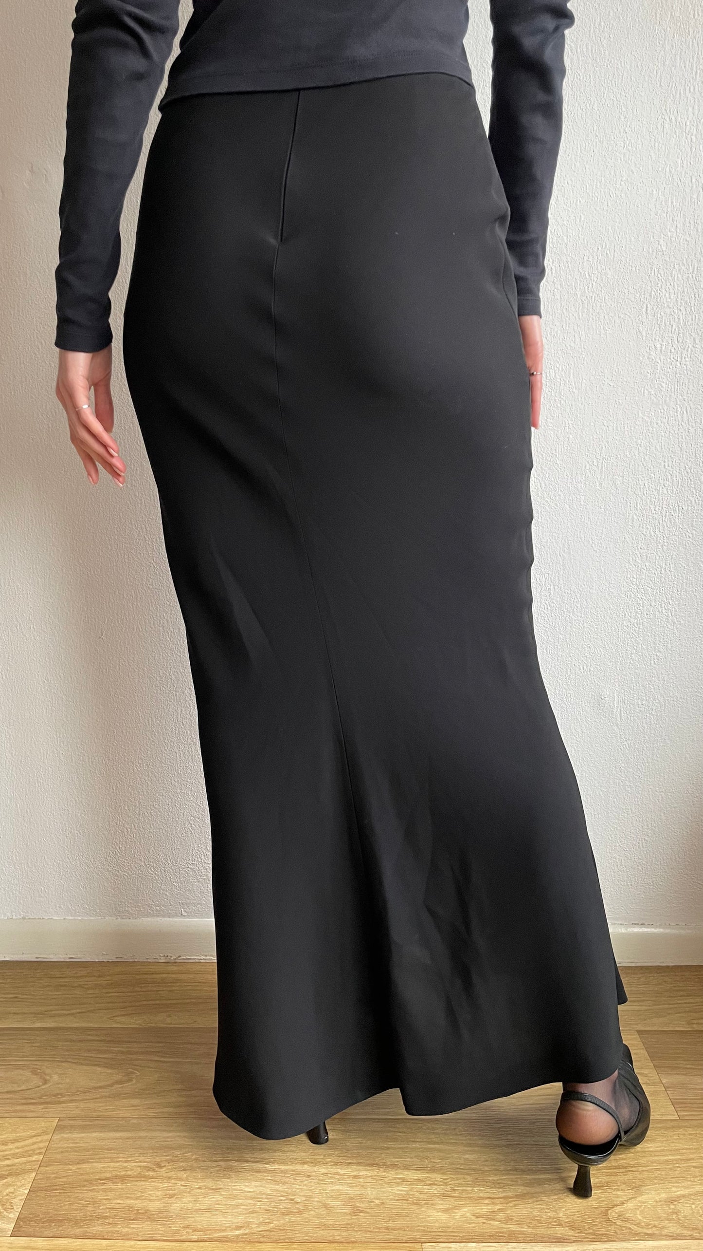 jean paul gaultier black maxi skirt