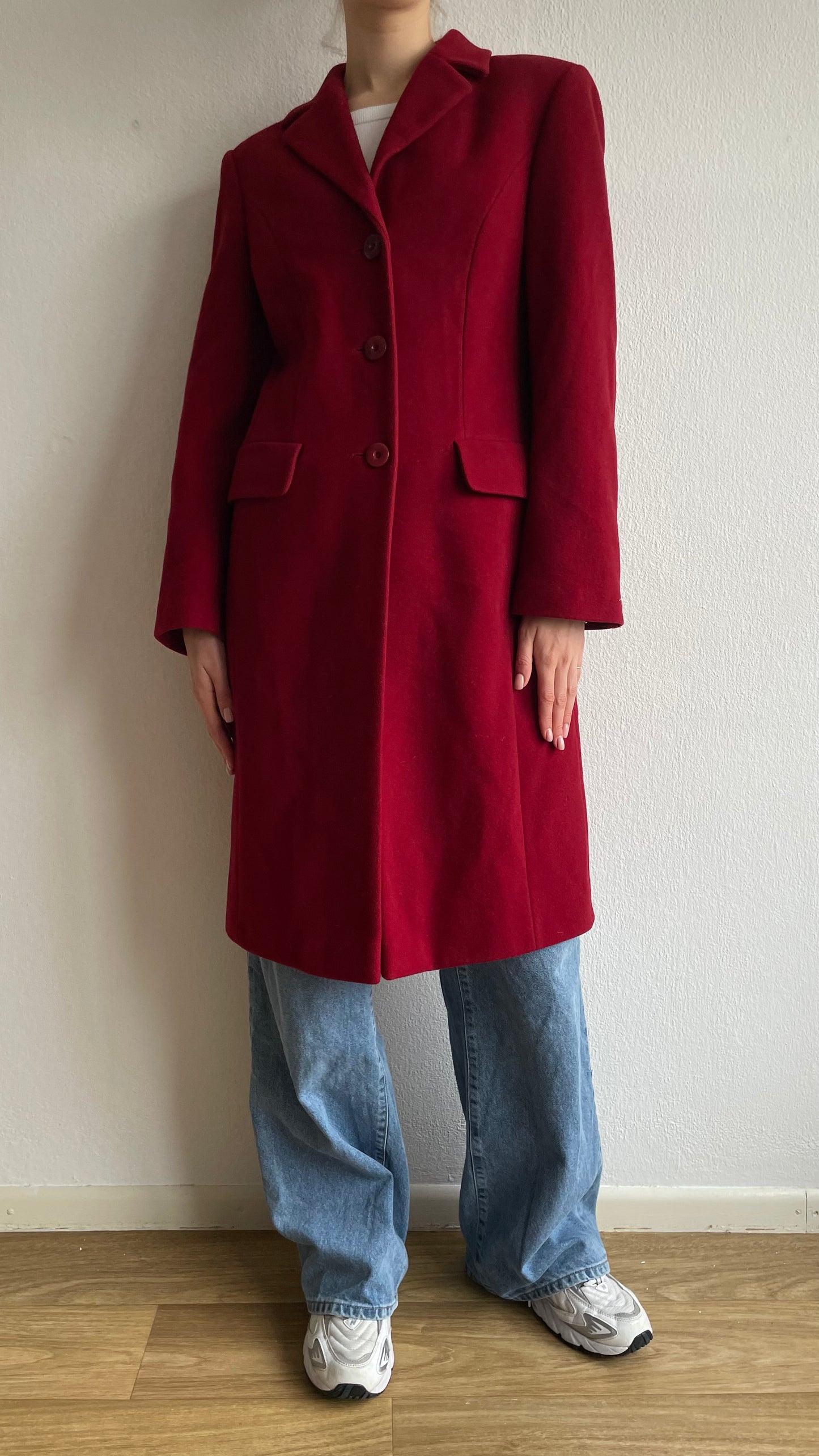red wool & cashmere mix coat