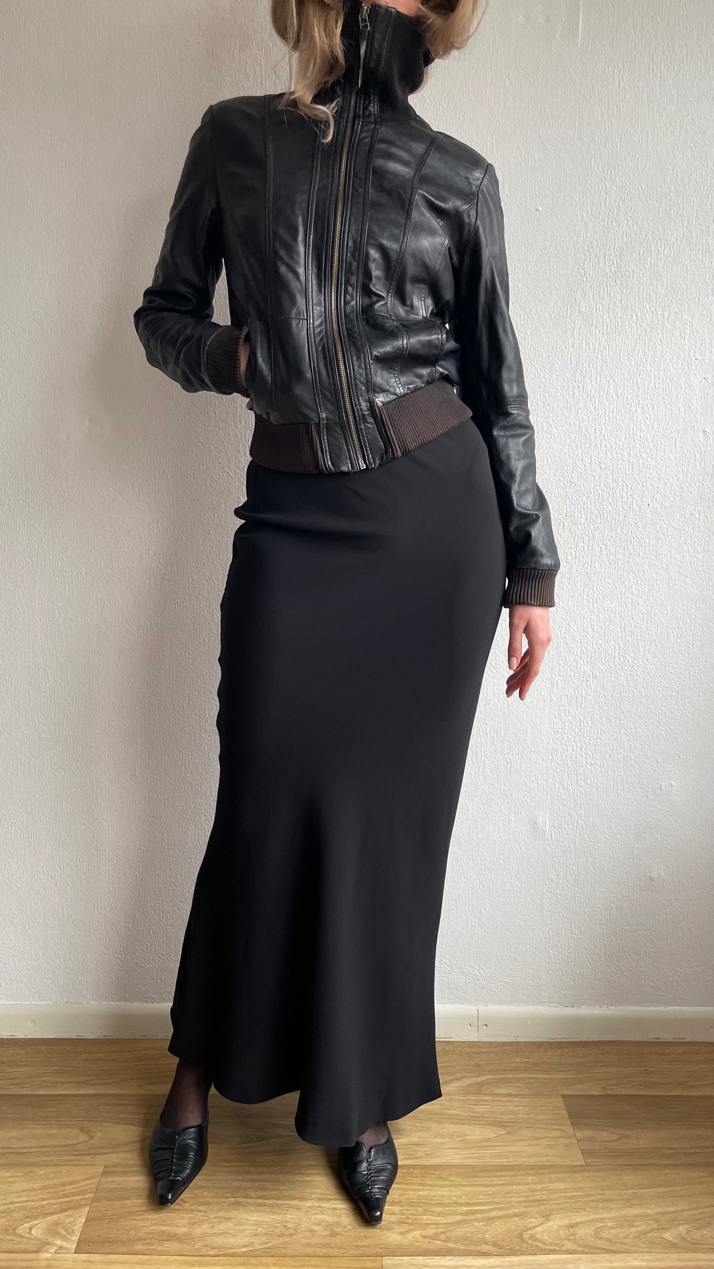 jean paul gaultier black maxi skirt