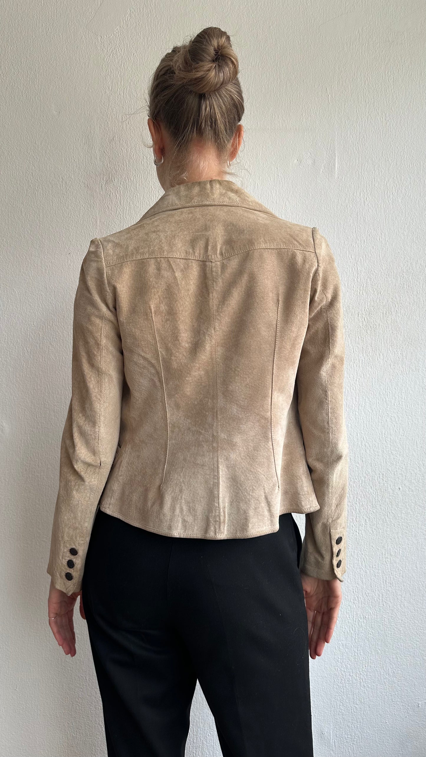 real suede beige blazer