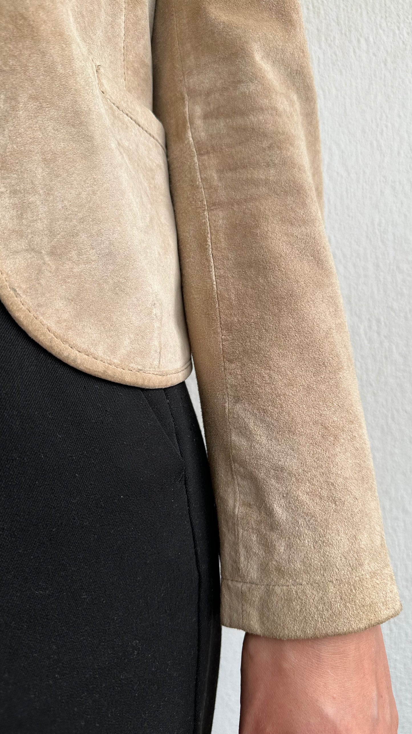 real suede beige blazer