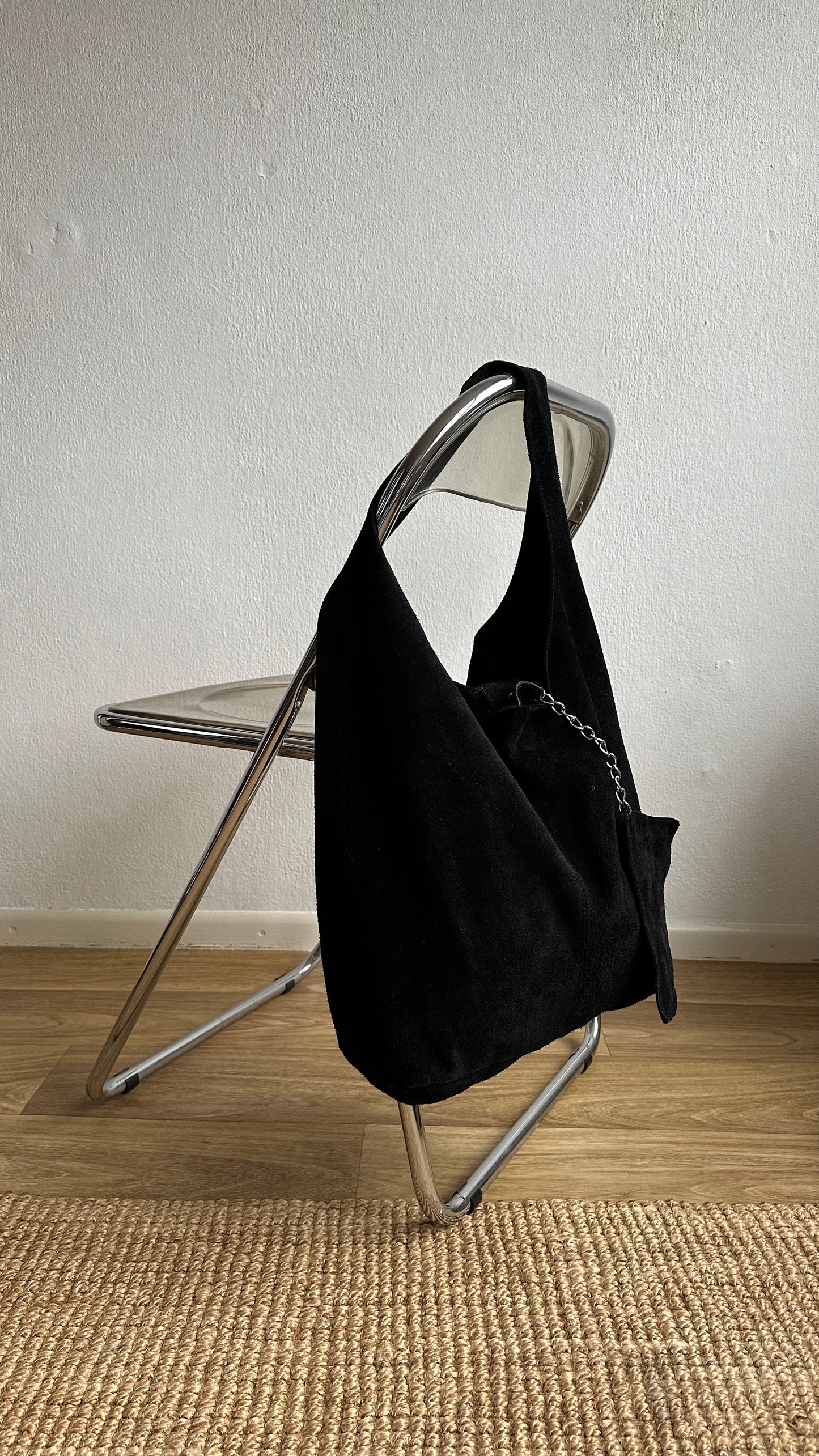 black boho suede shoulderbag