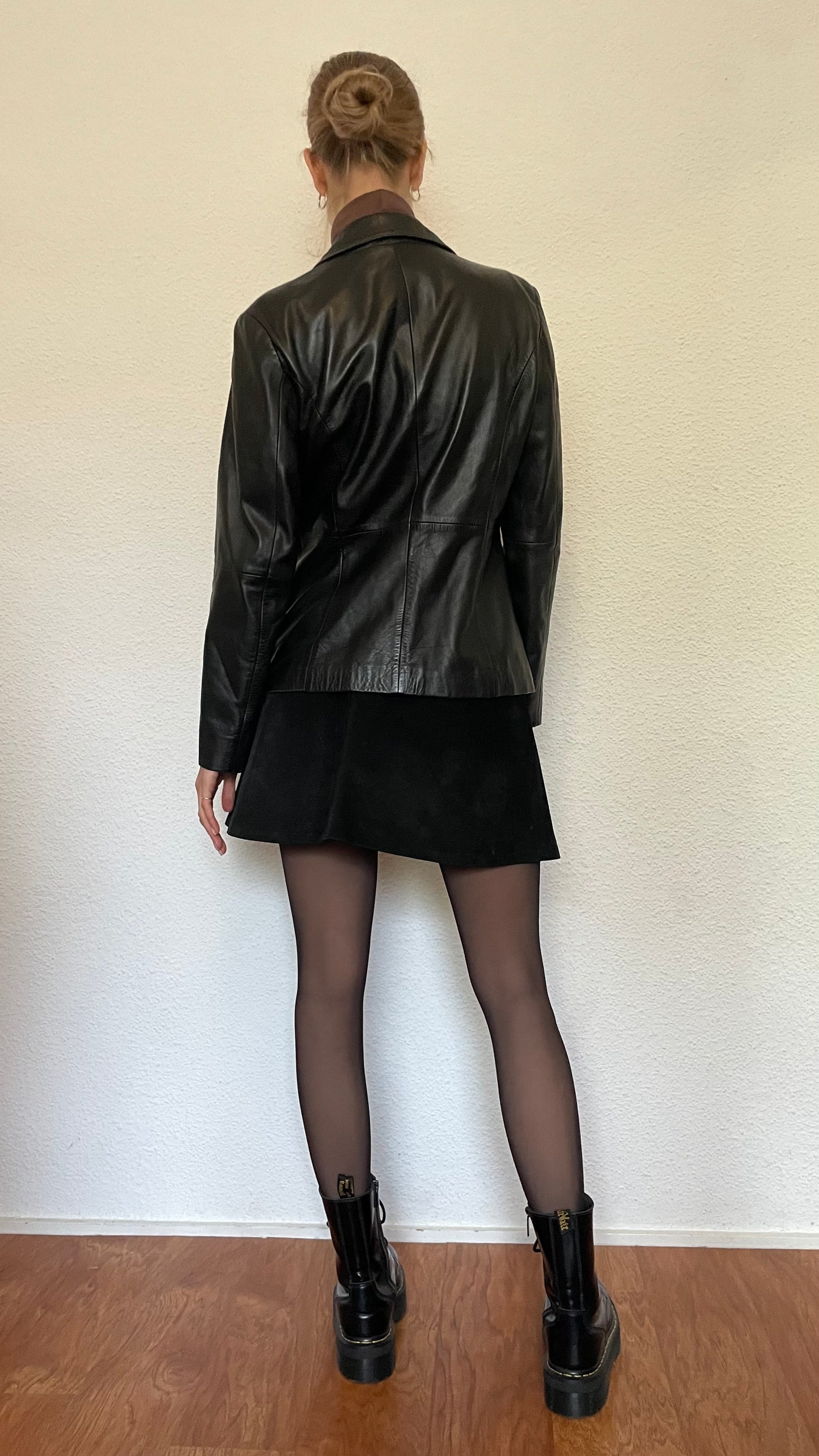 leather timeless fitted blazer