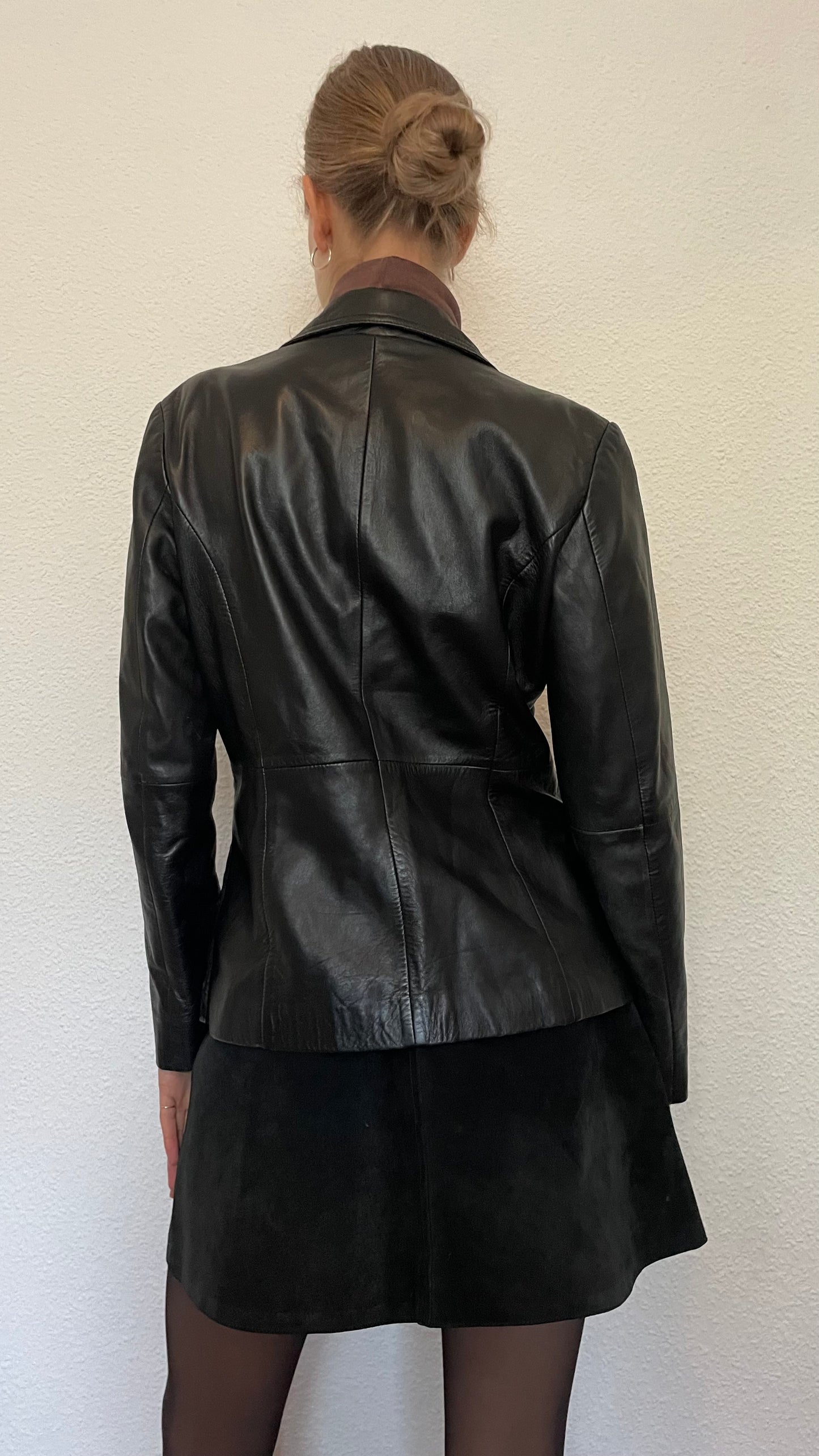 leather timeless fitted blazer