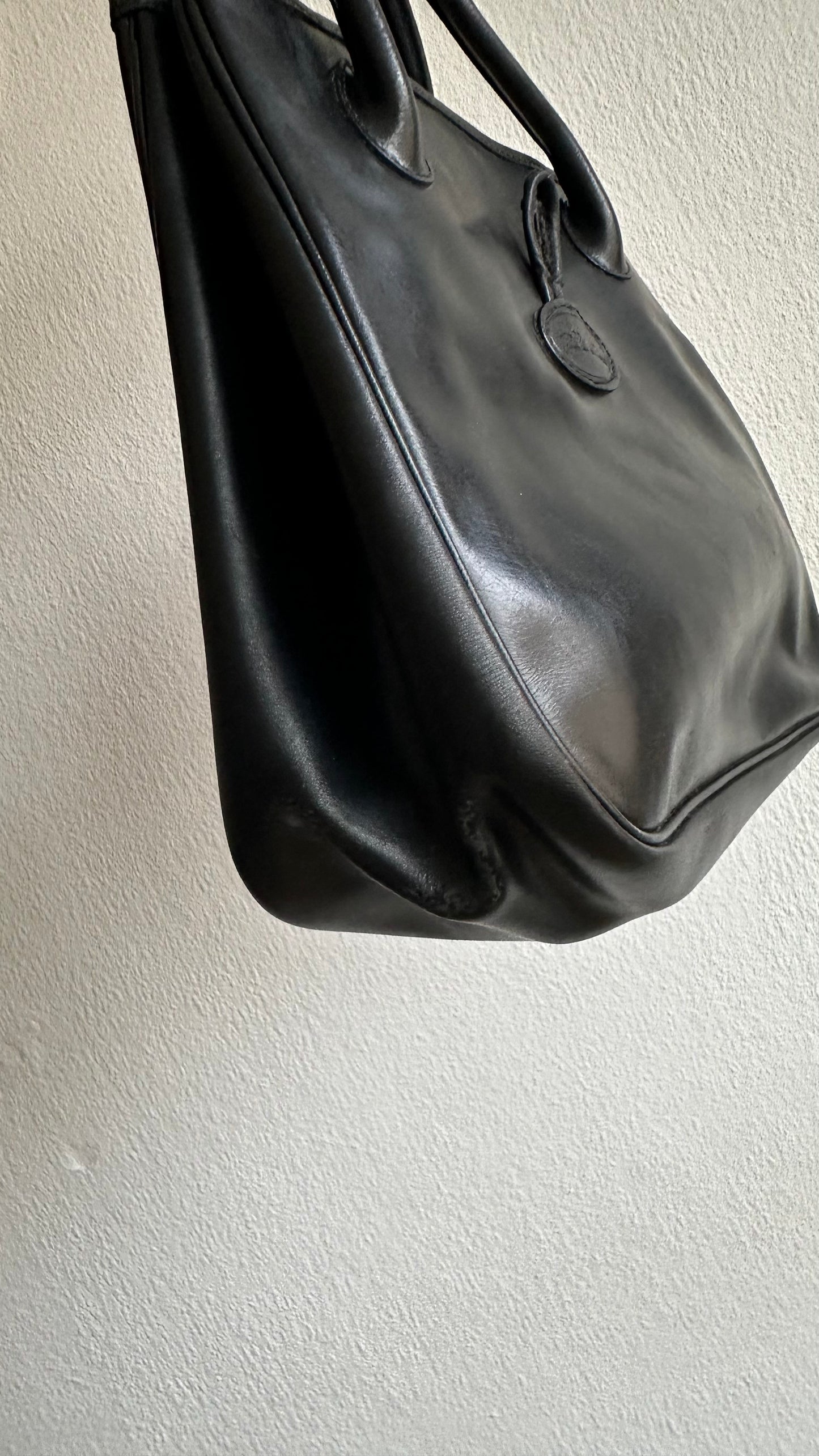 roseau Longchamp leather handbag