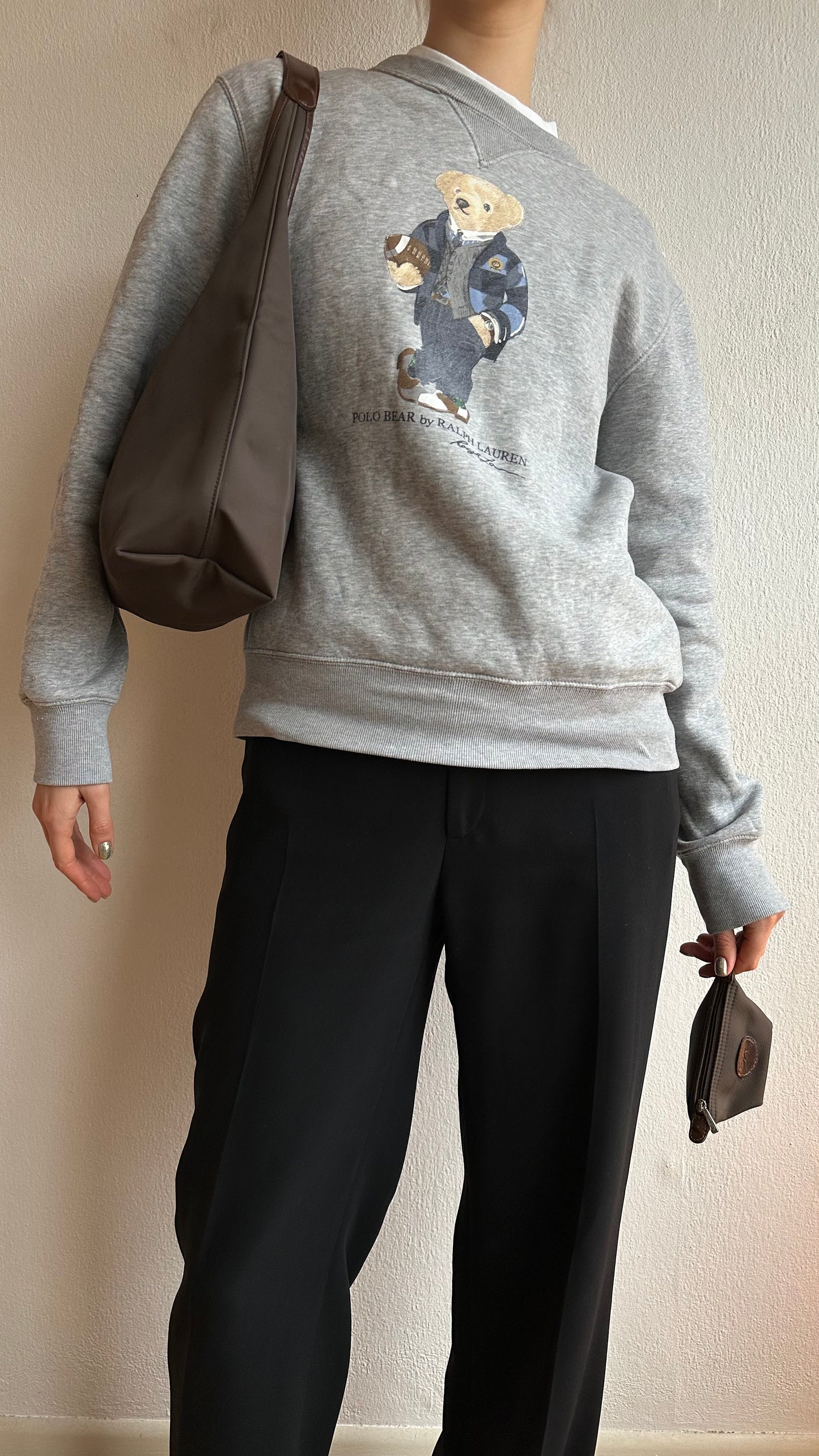 brown Longchamp boho bag