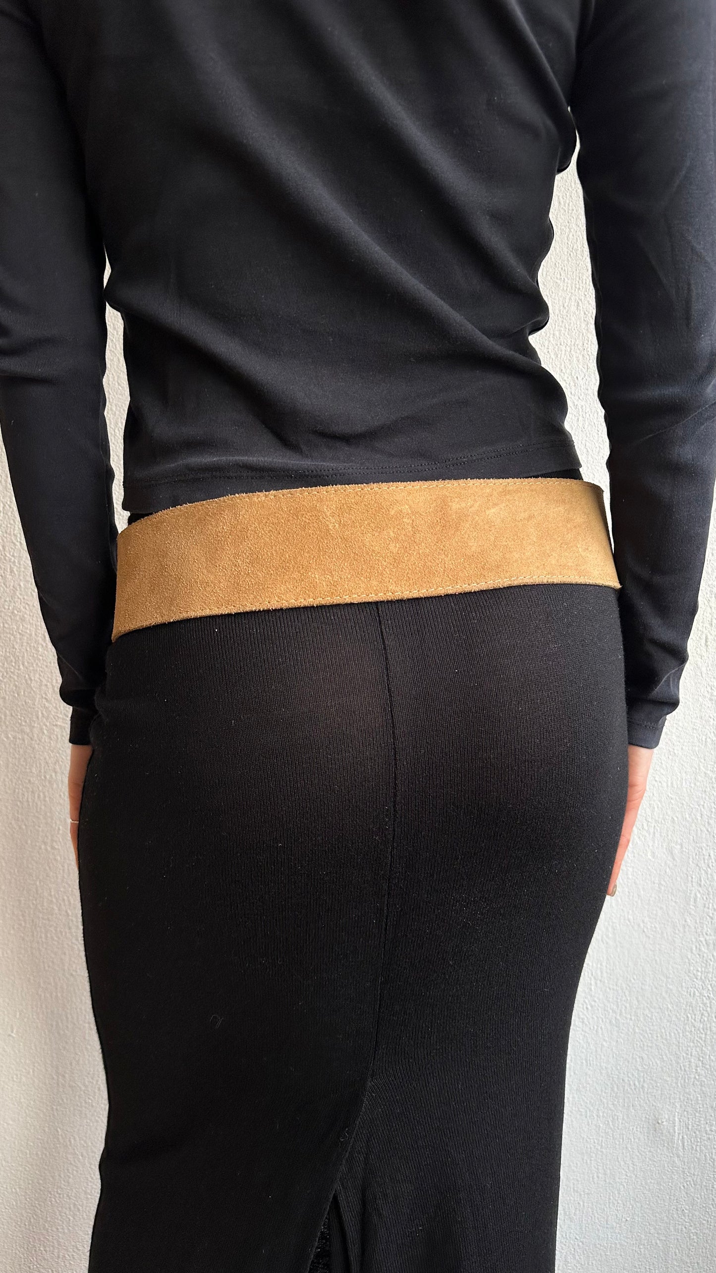 suede brown cowboy belt