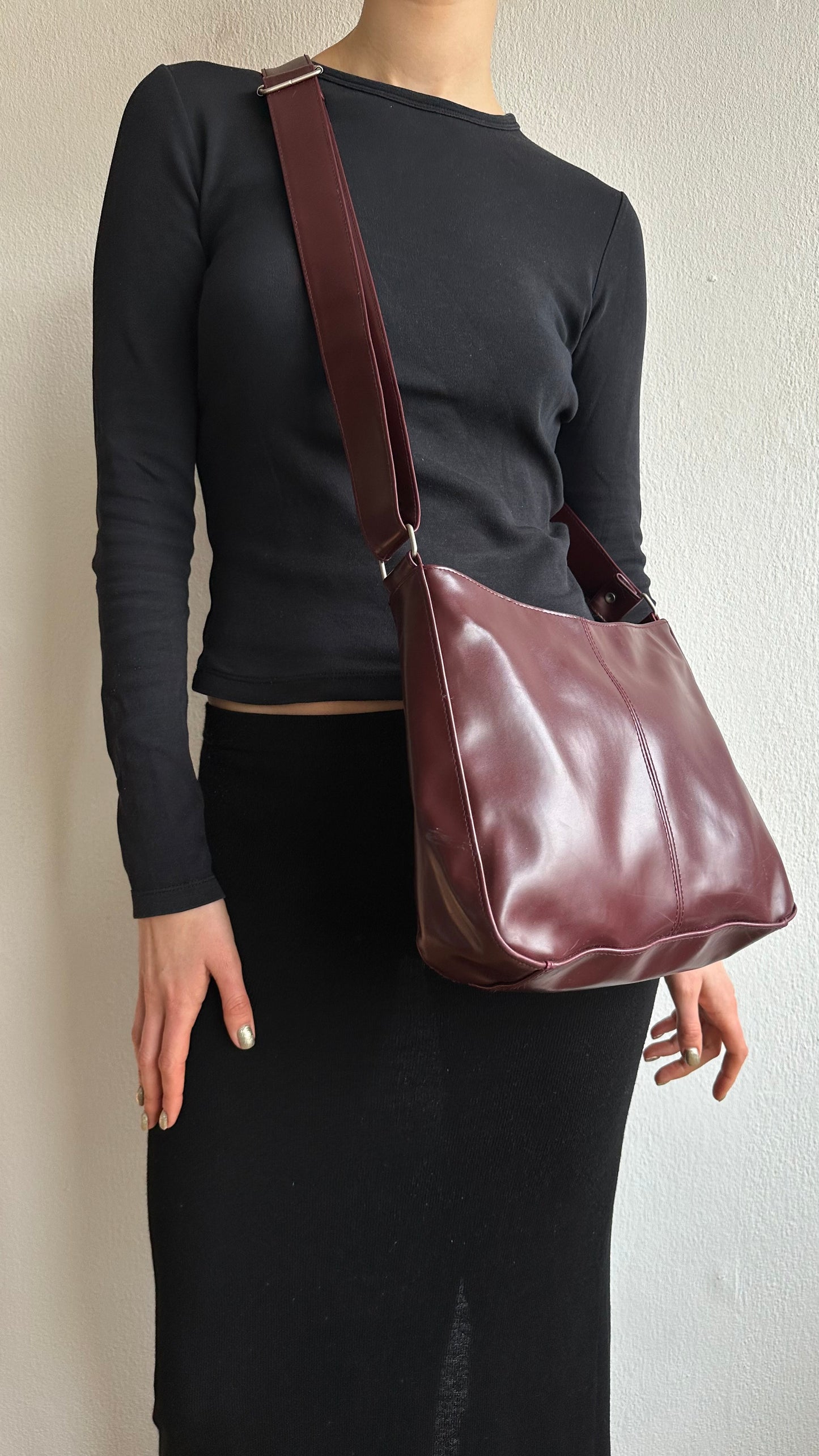burgundy crossbody bag