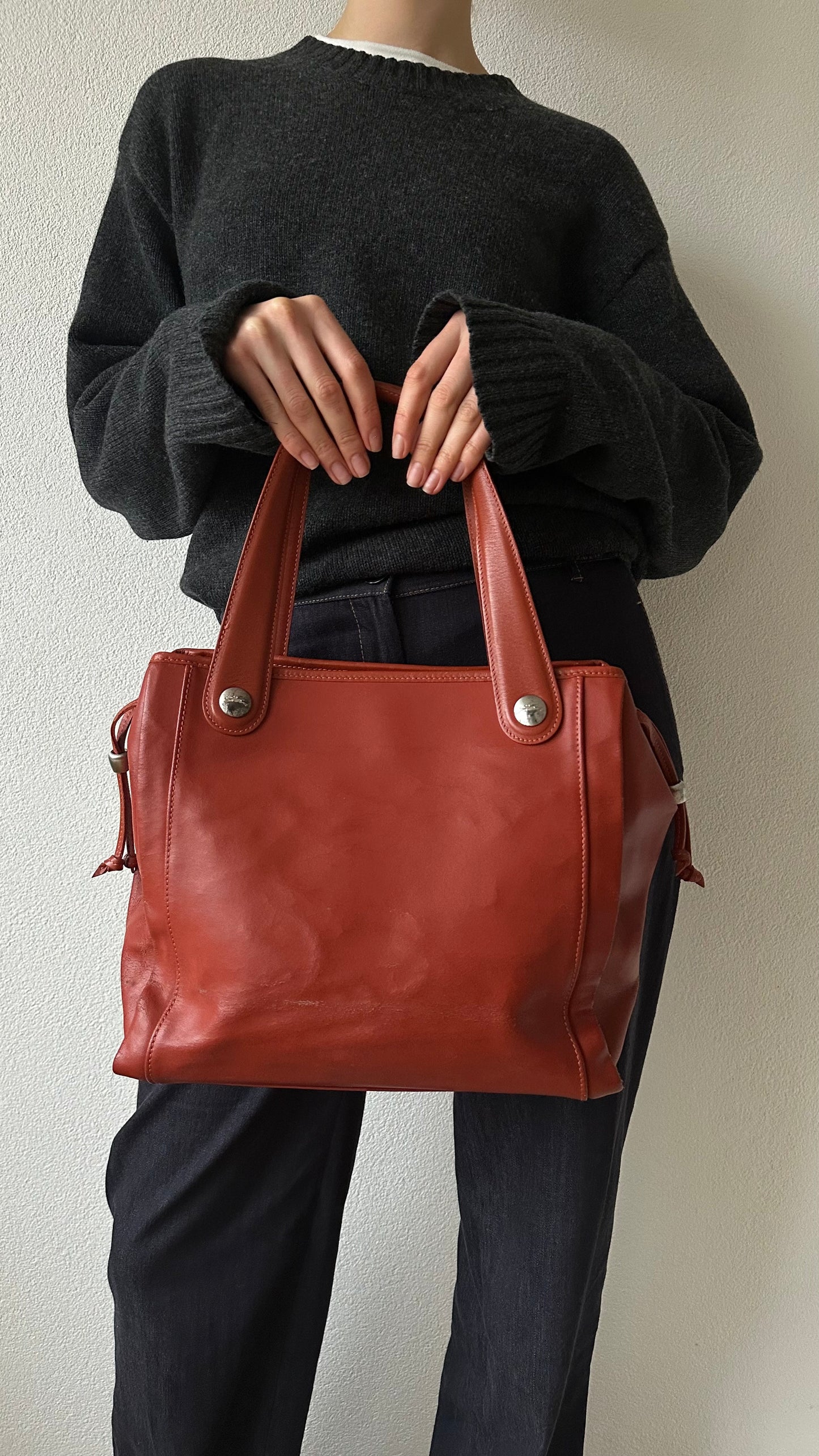 leather reddish-brown shoulderbag