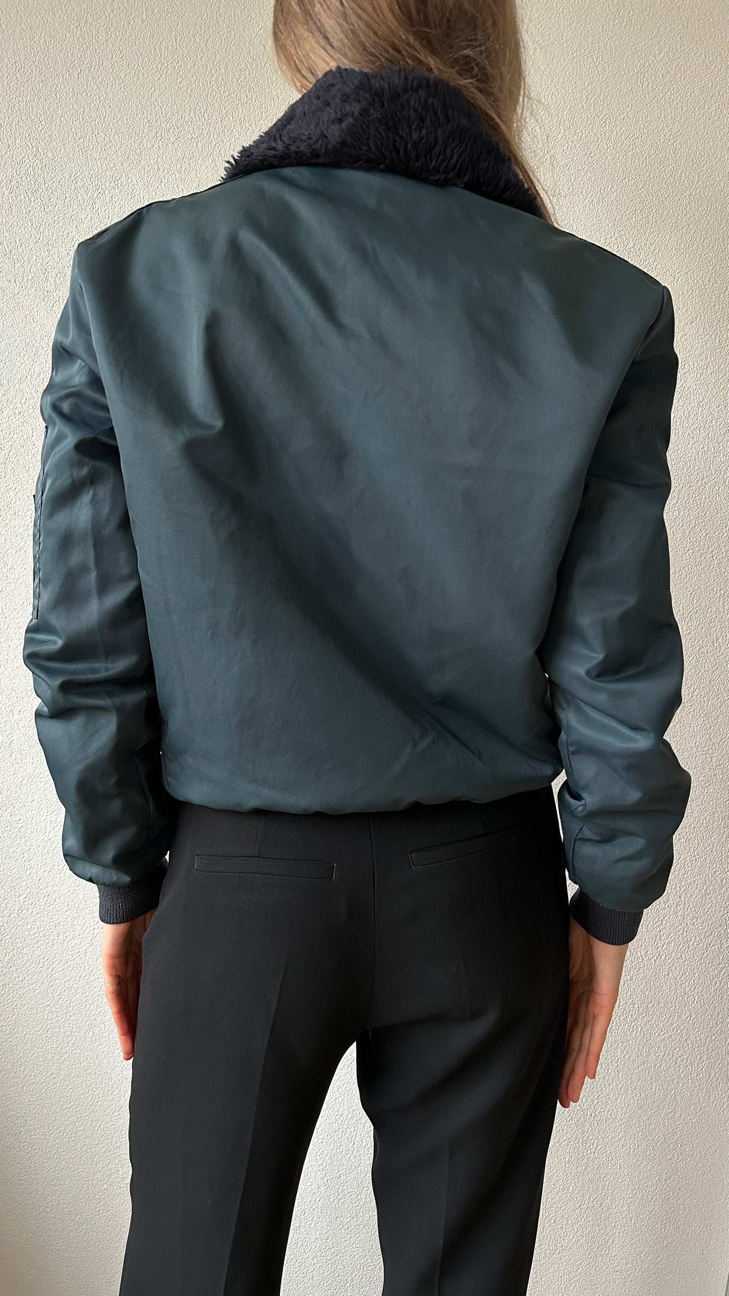 blue wrangler aviator jacket
