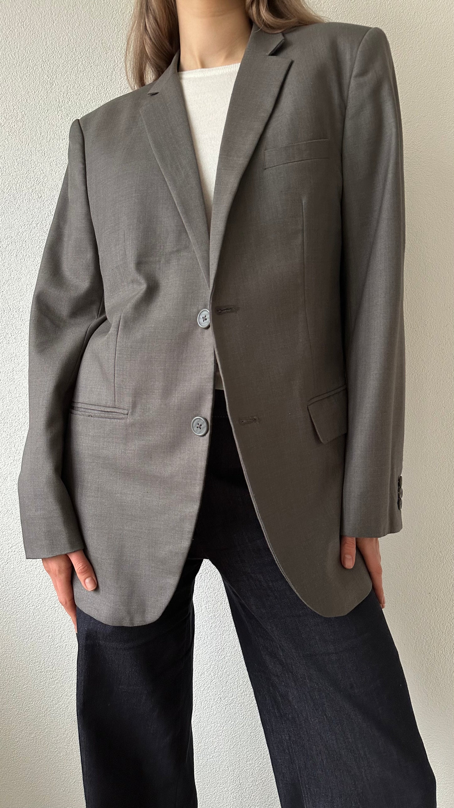 grey oversized vintage blazer