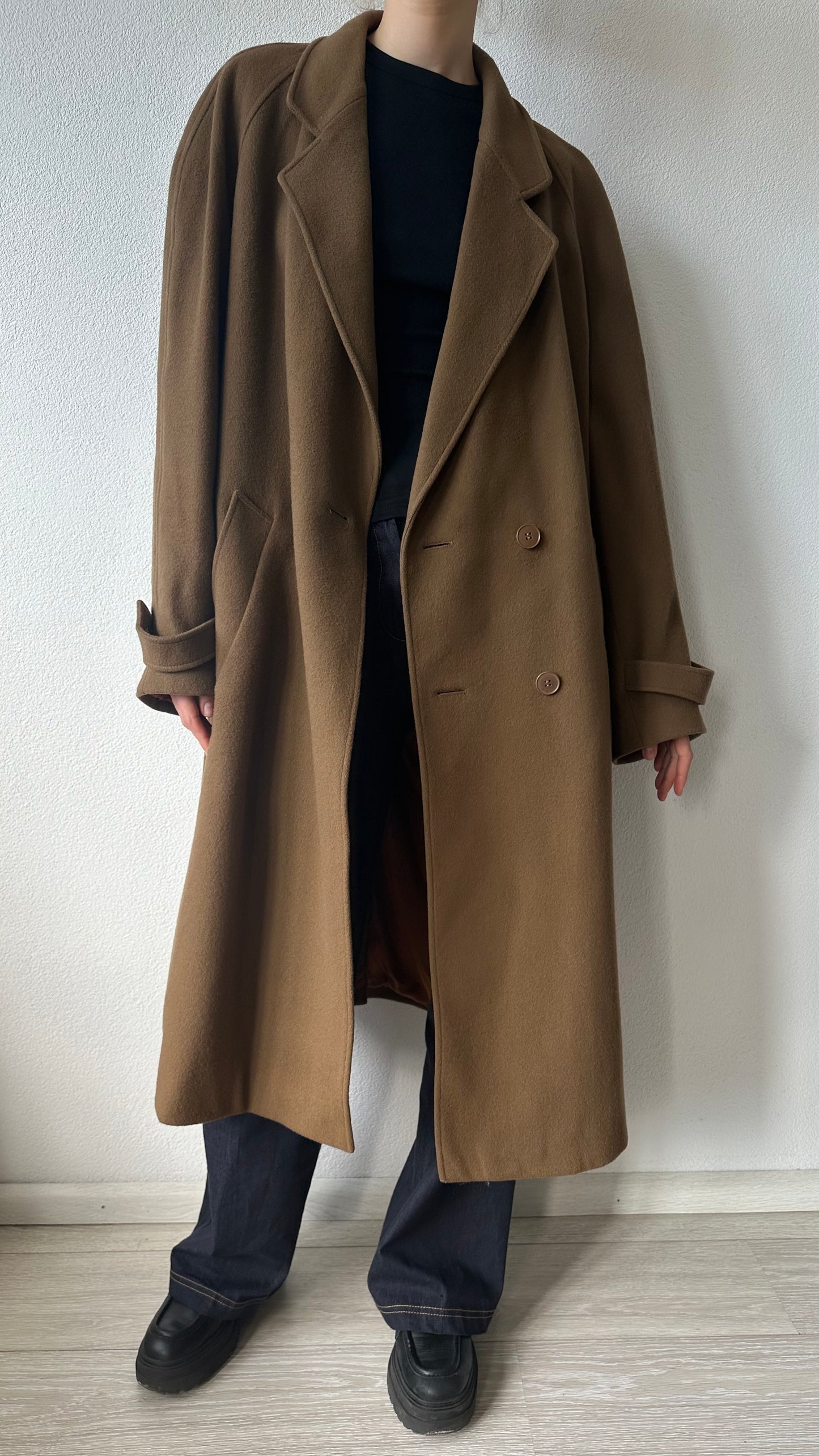 brown camel wool vintage coat