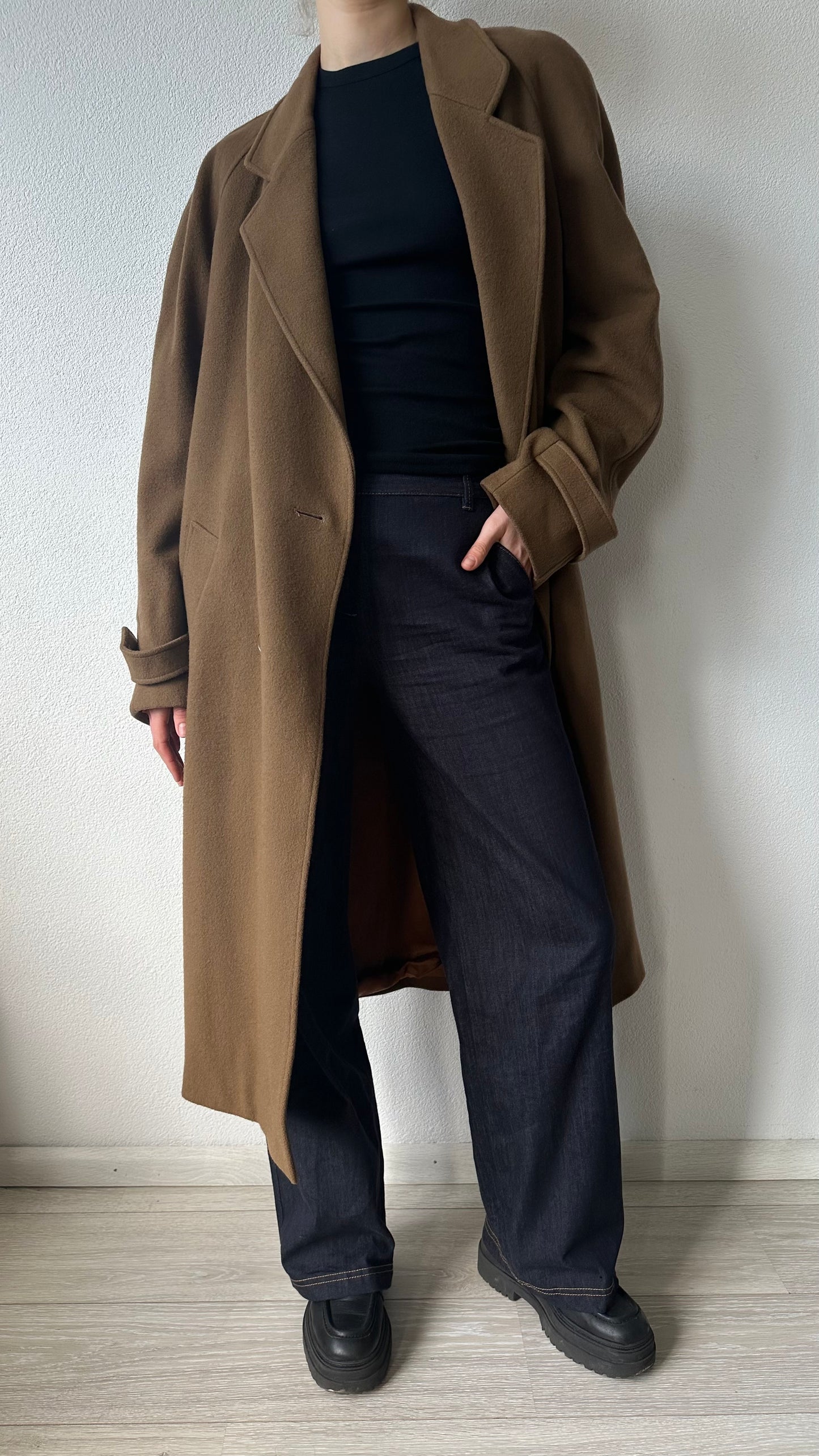 brown camel wool vintage coat