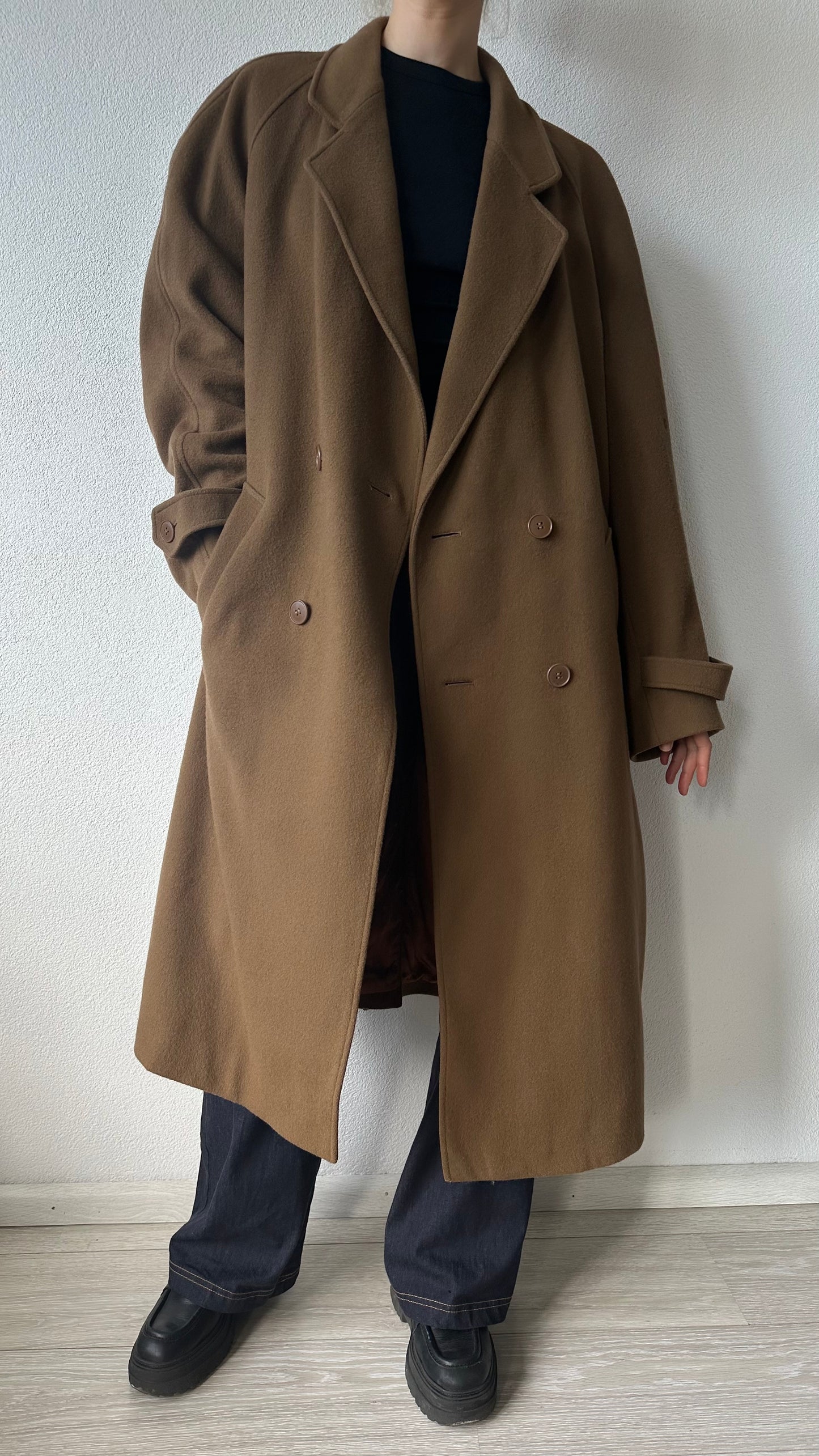 brown camel wool vintage coat
