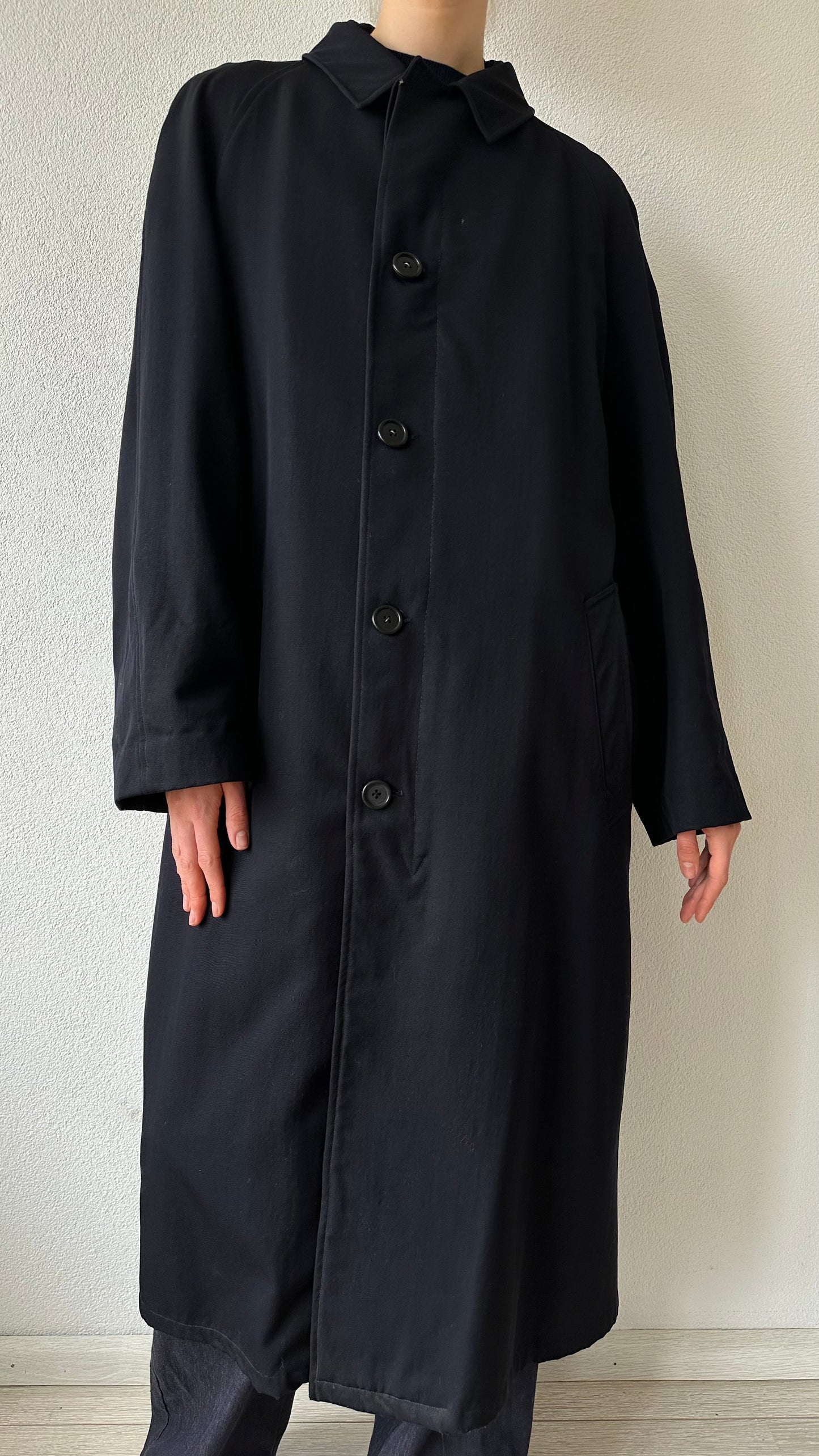 dark blue vintage trenchcoat