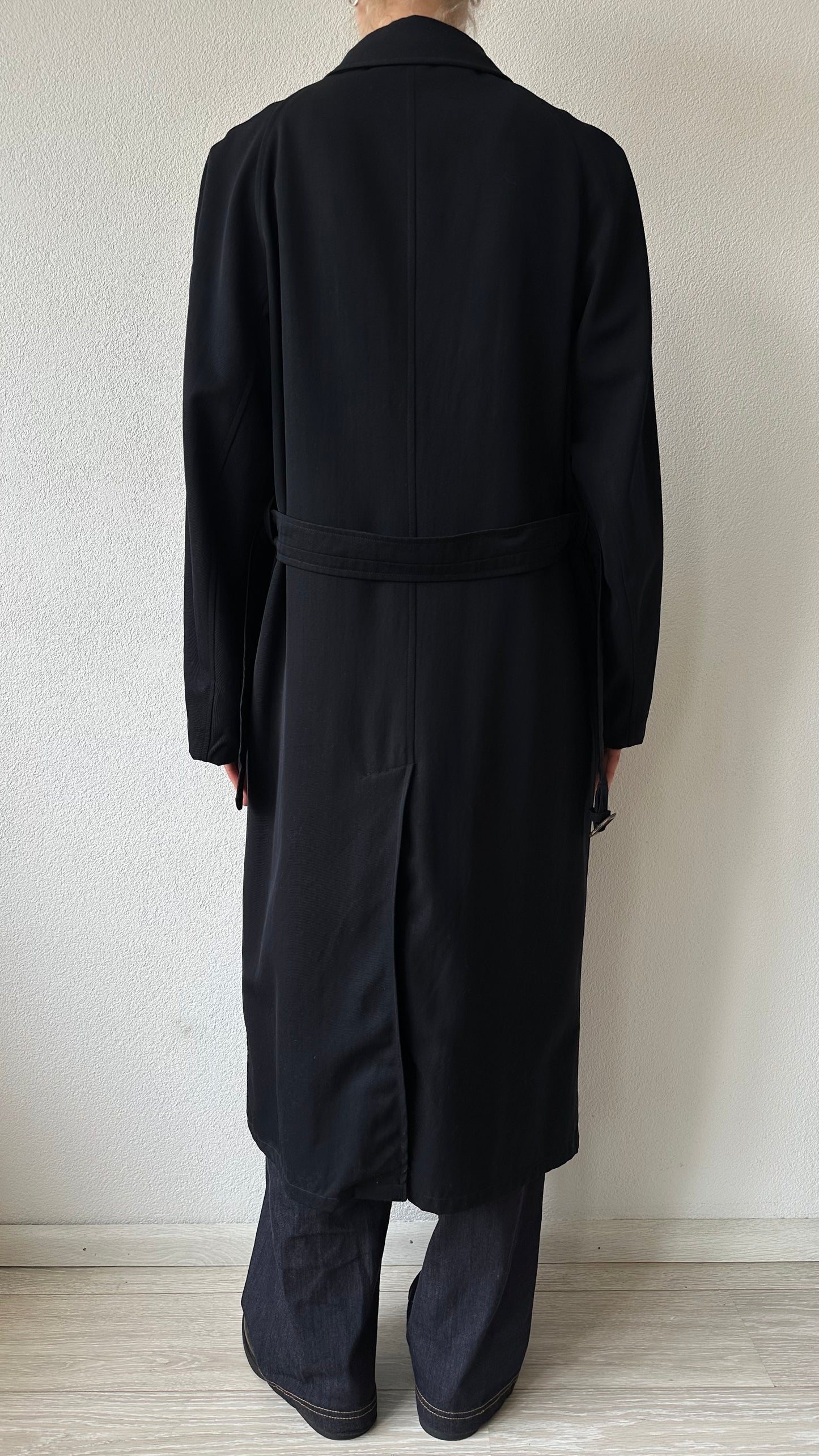 dark blue vintage trenchcoat