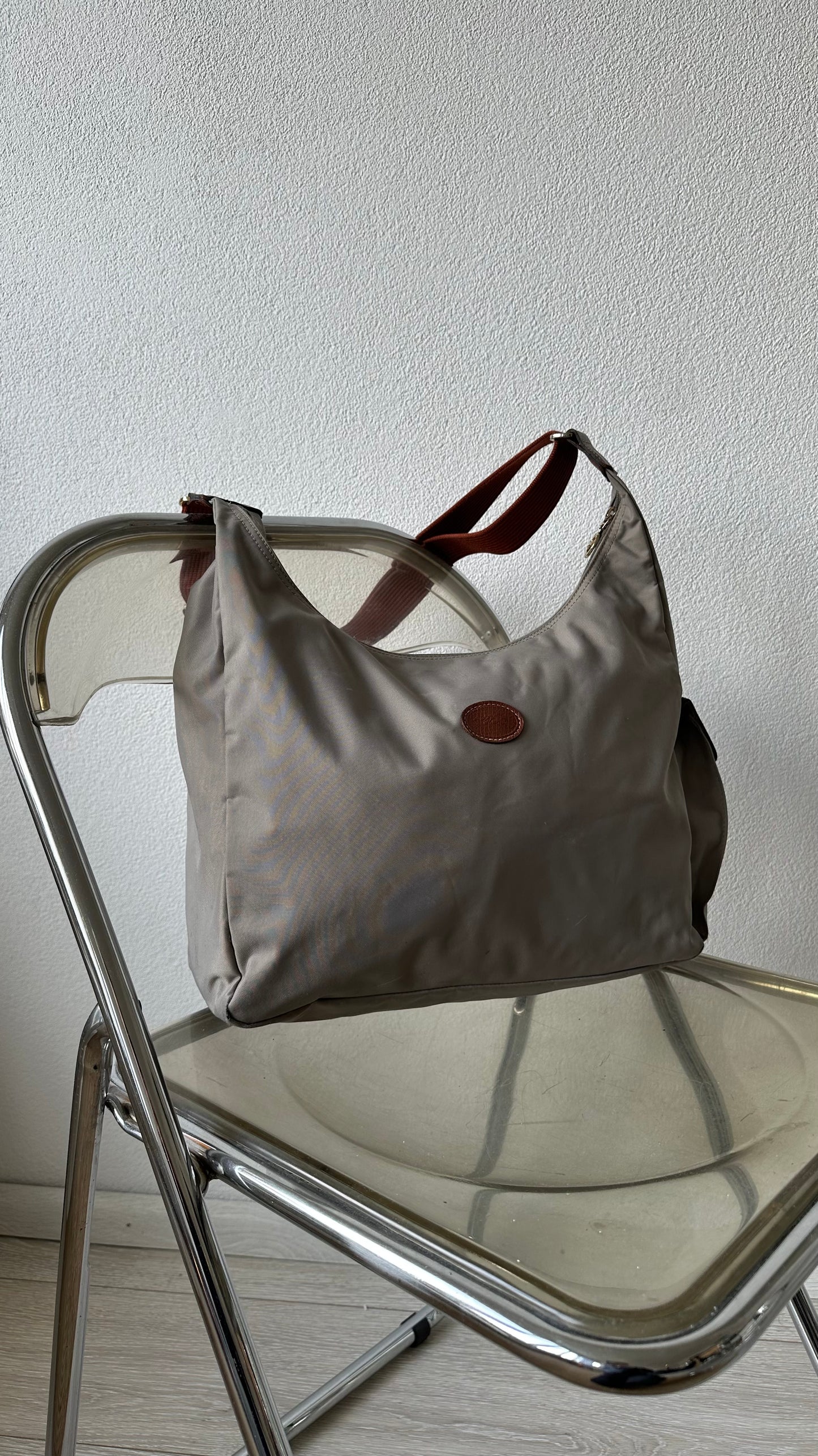 pliage crossbody bag grey brown
