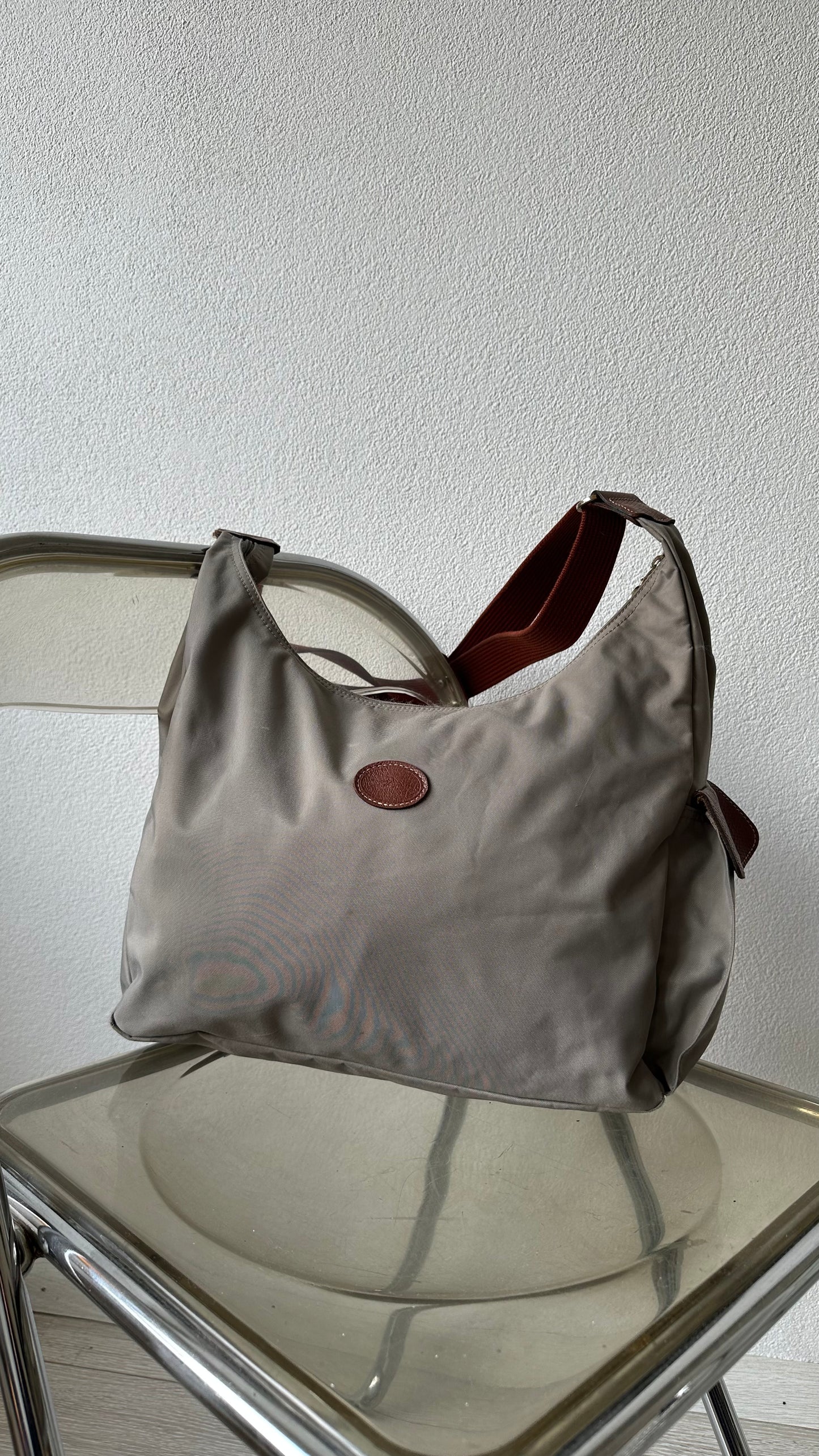 pliage crossbody bag grey brown
