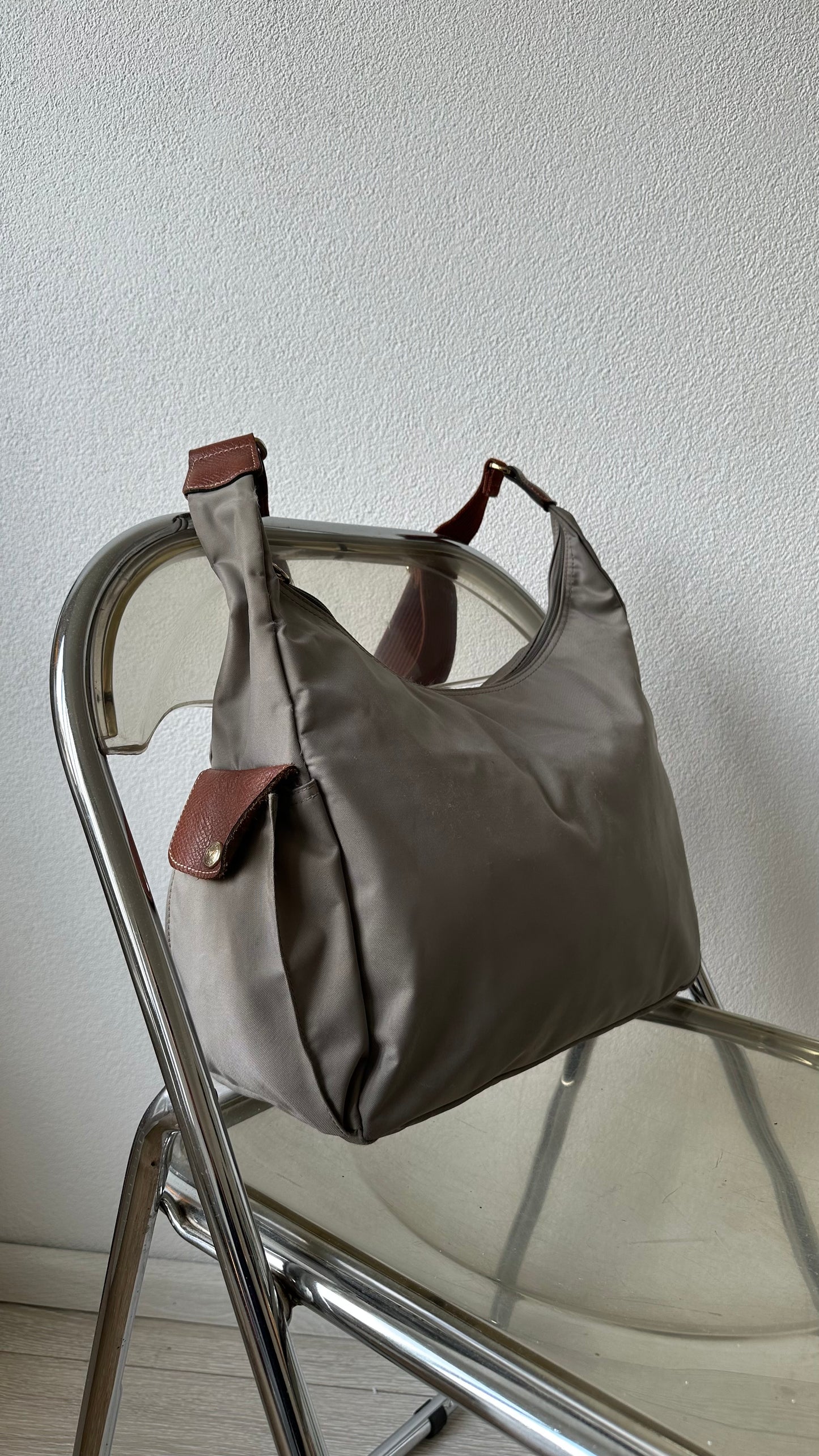 pliage crossbody bag grey brown