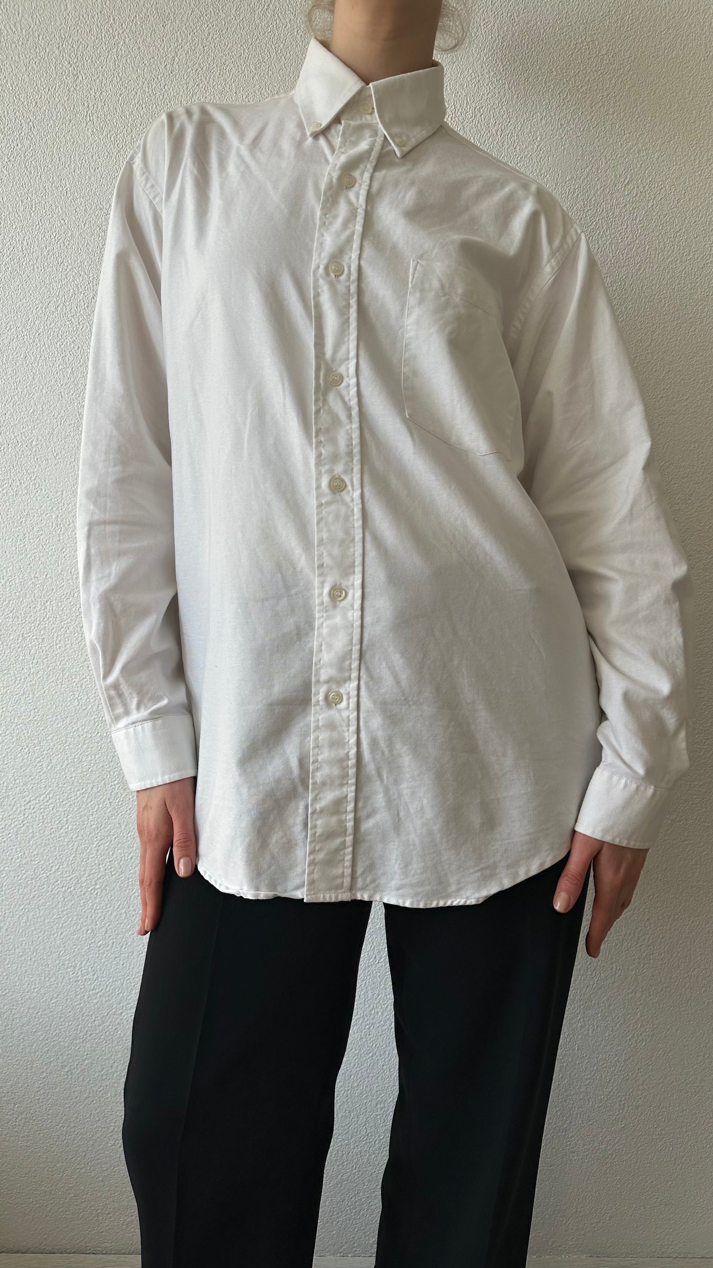 white classic cotton blouse