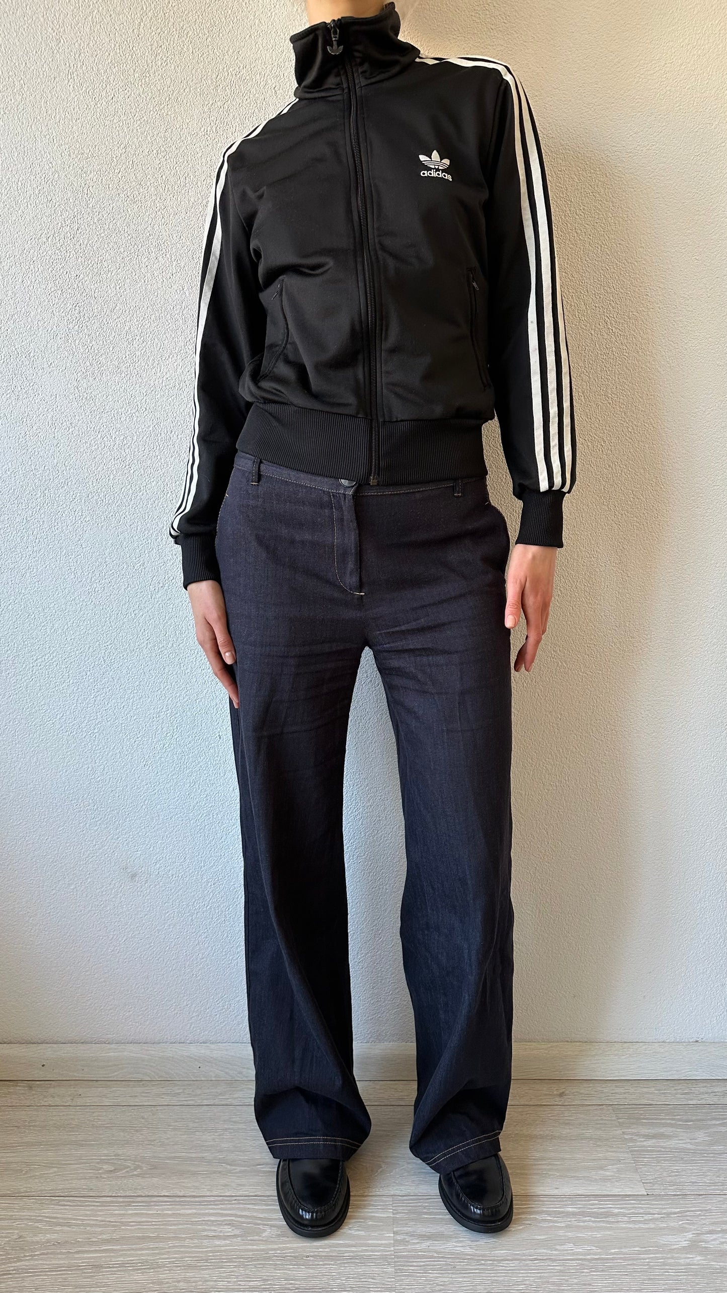 black and white adidas vest