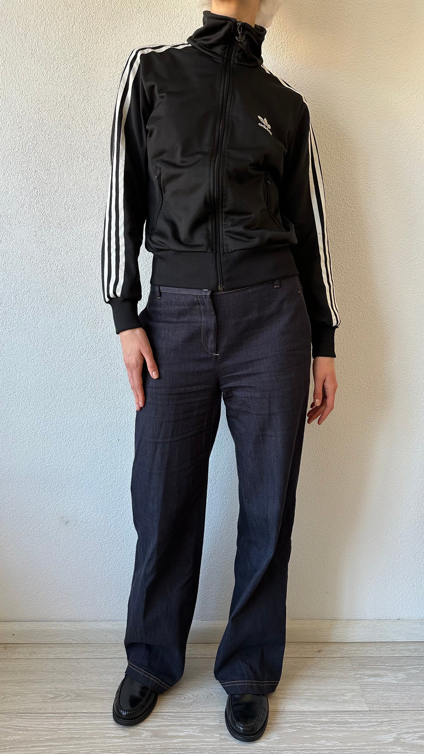 black and white adidas vest