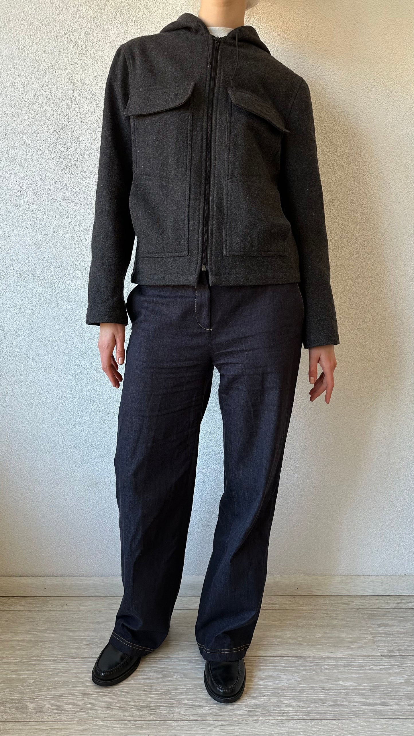 grey wool minimalistic jacket