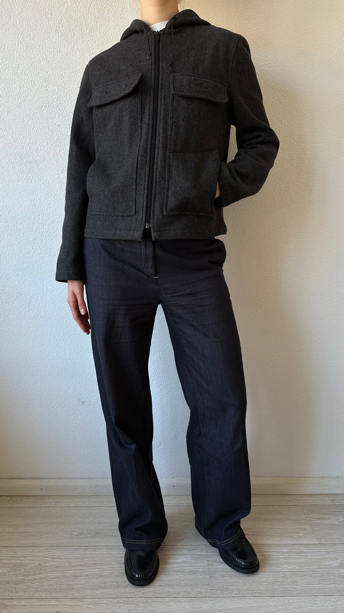 grey wool minimalistic jacket