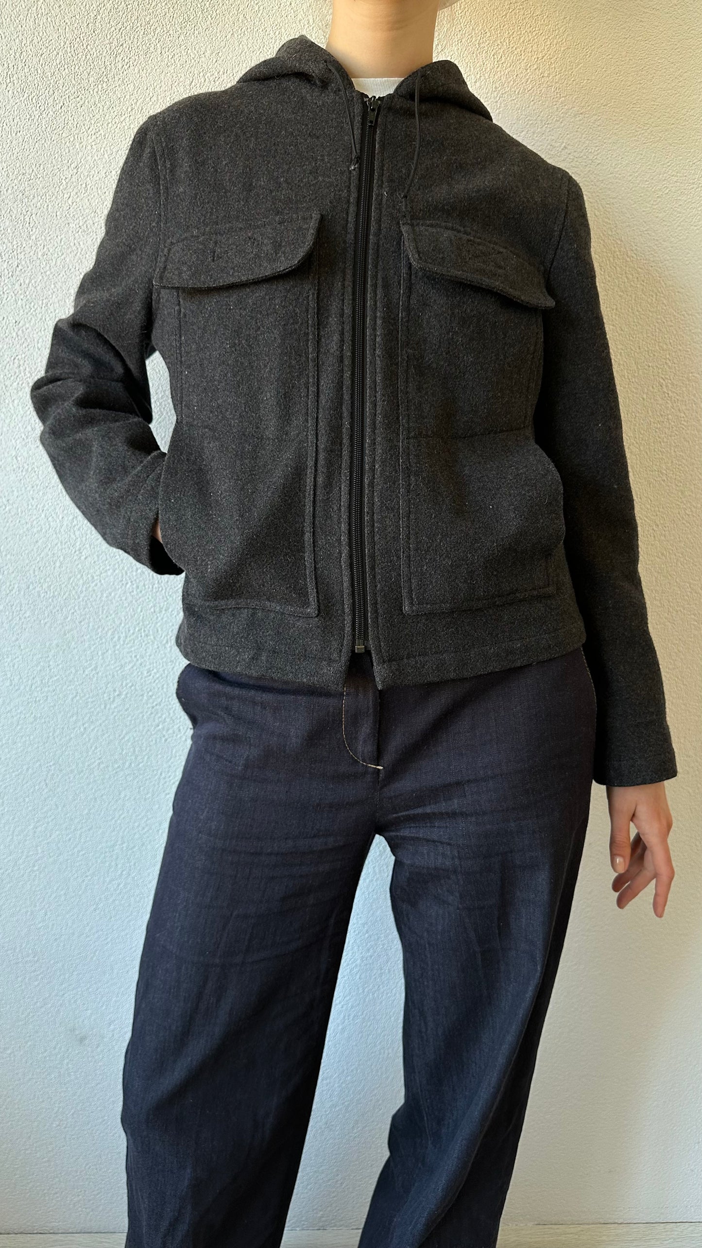grey wool minimalistic jacket