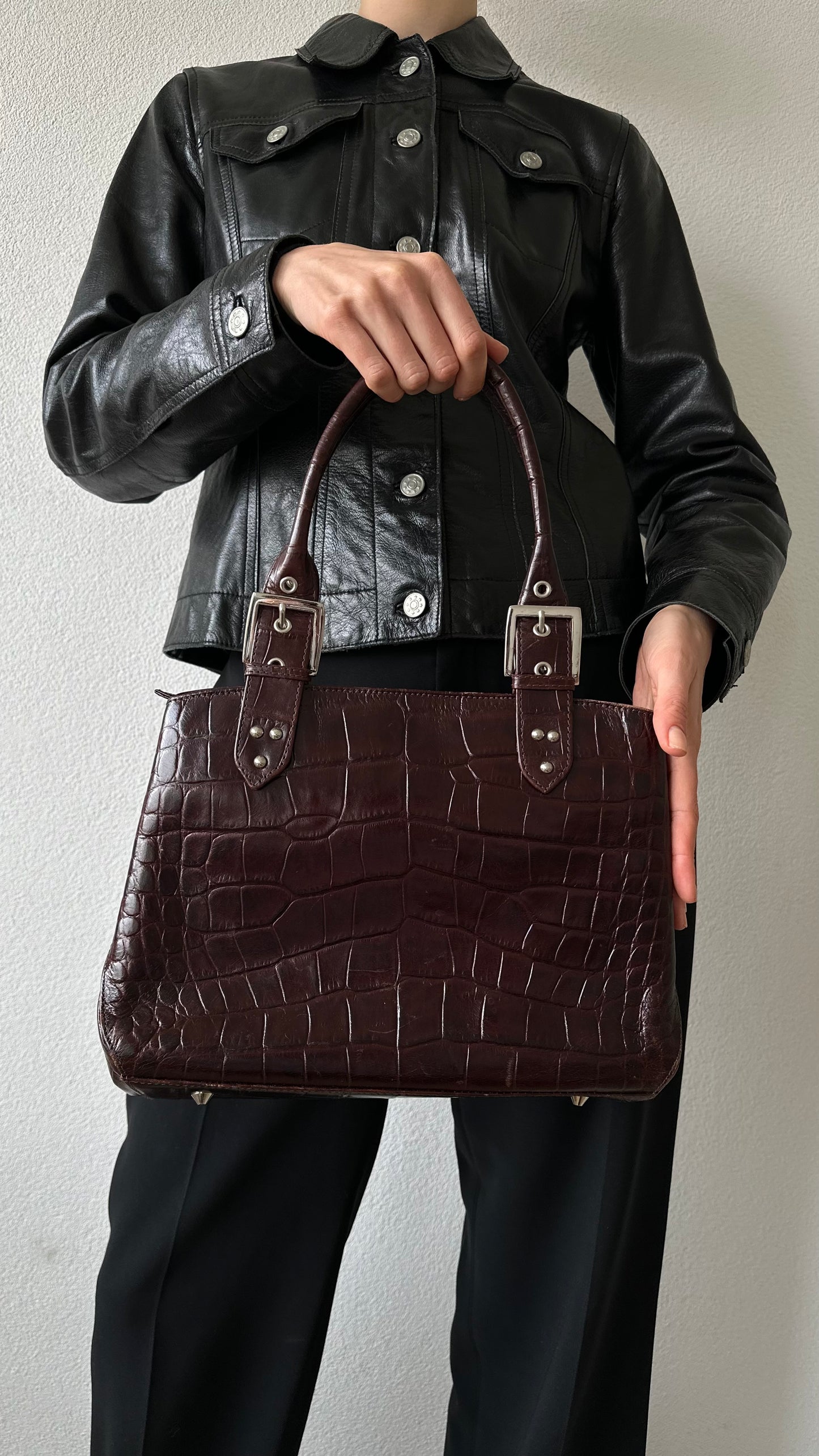 bordeaux brown leather shoulderbag